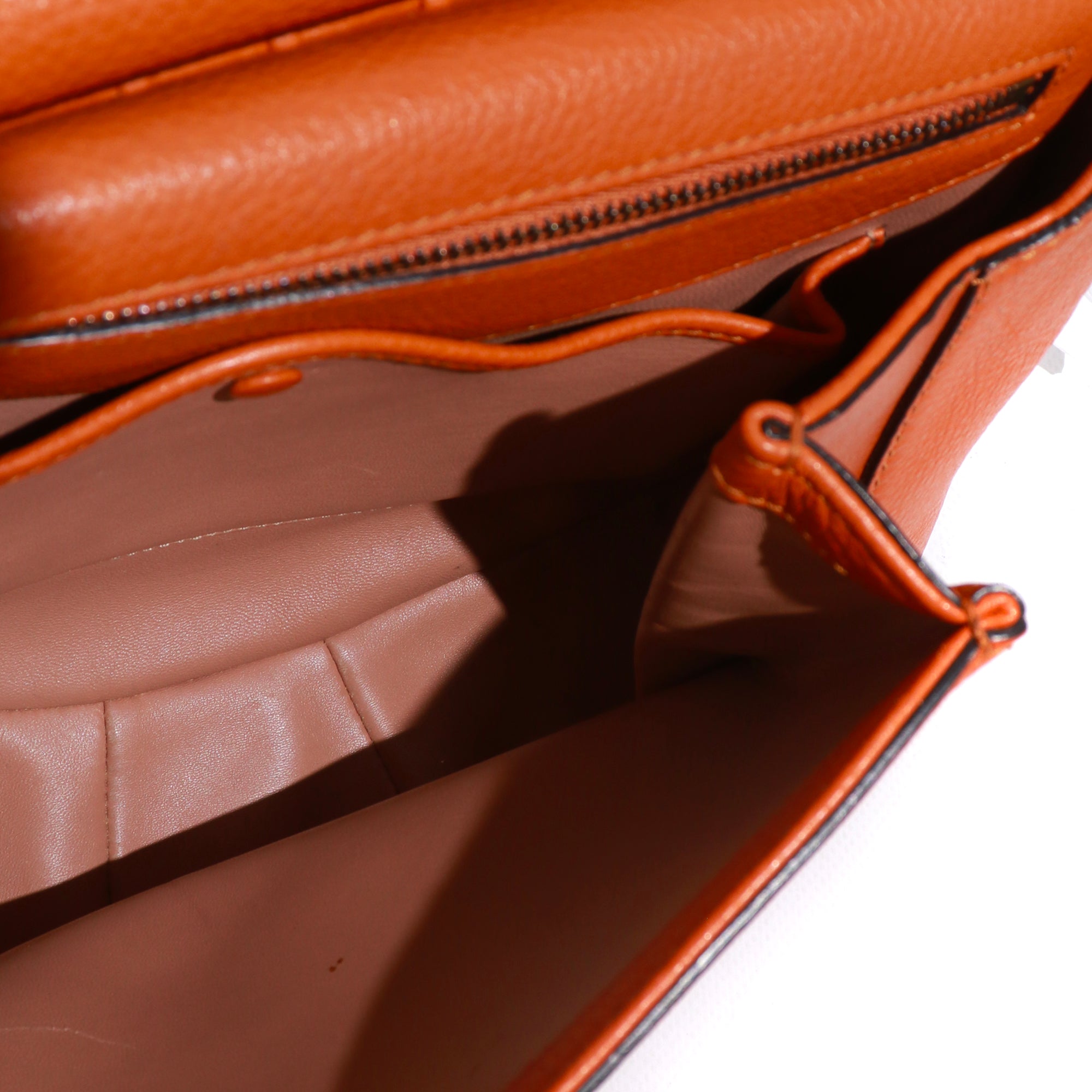 GUCCI - Bamboo shoulder bag in orange grained leather