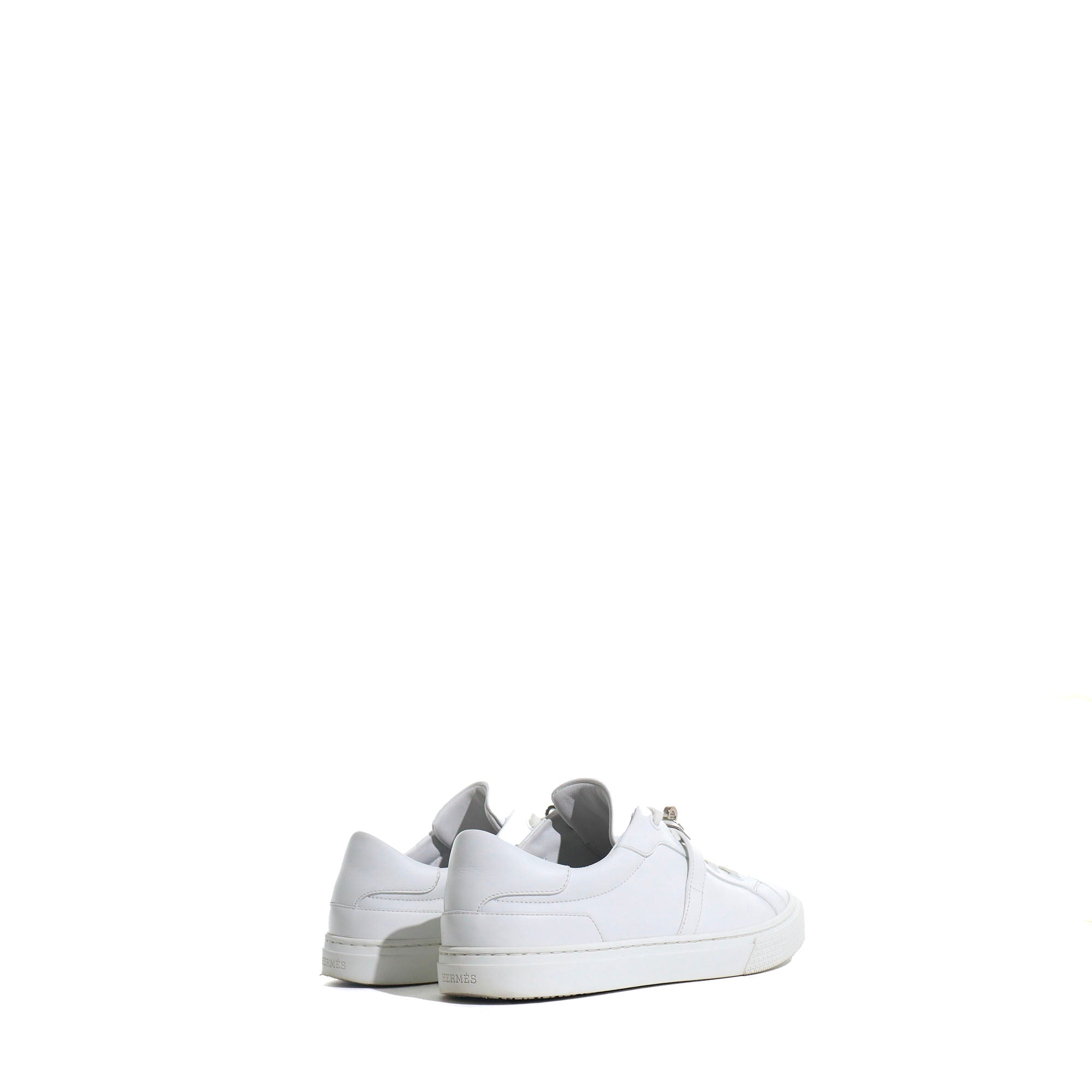 HERMÈS - Day sneakers in white leather (T39)