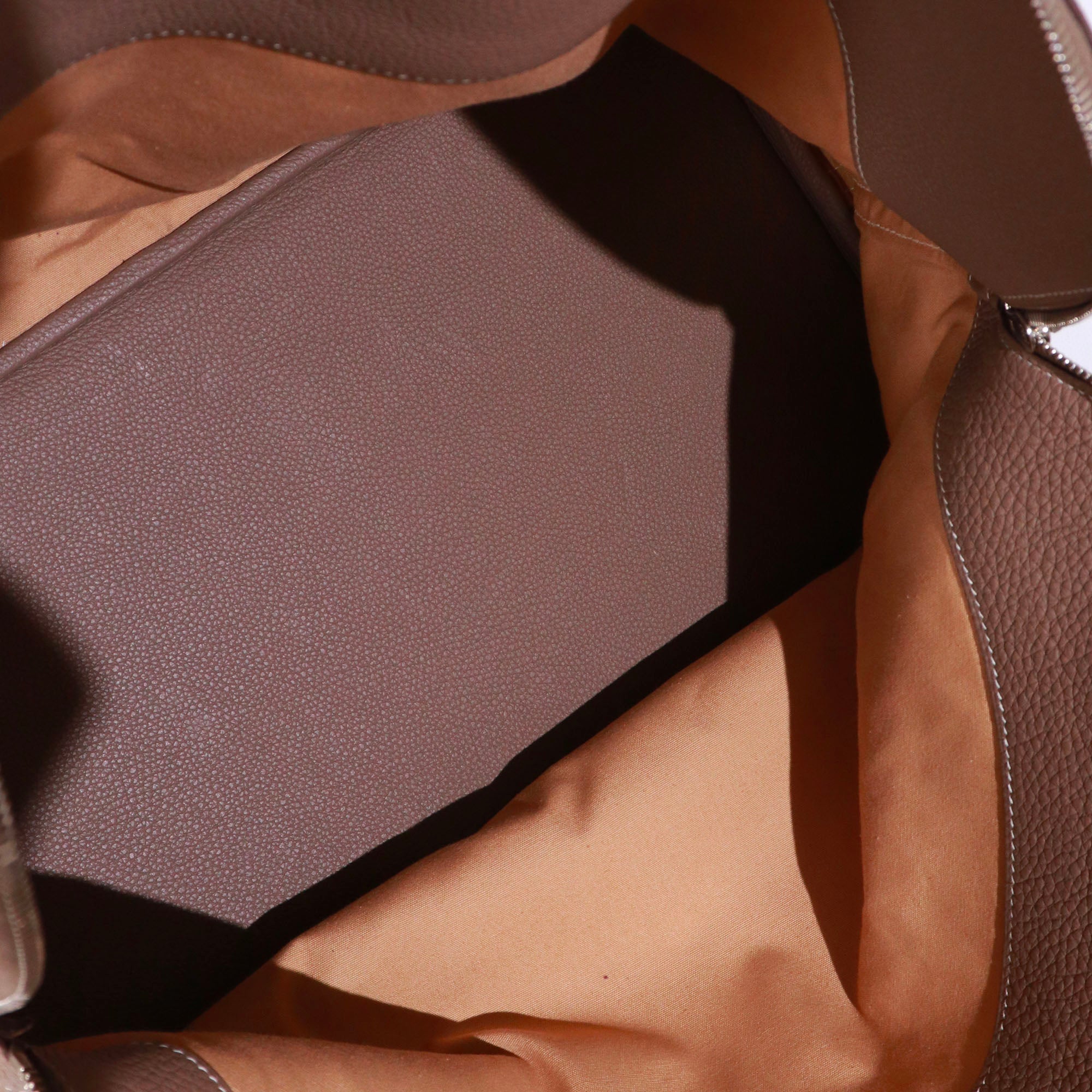 HERMÈS - Bolide Hermès handbag / travel bag in etoupe togo leather