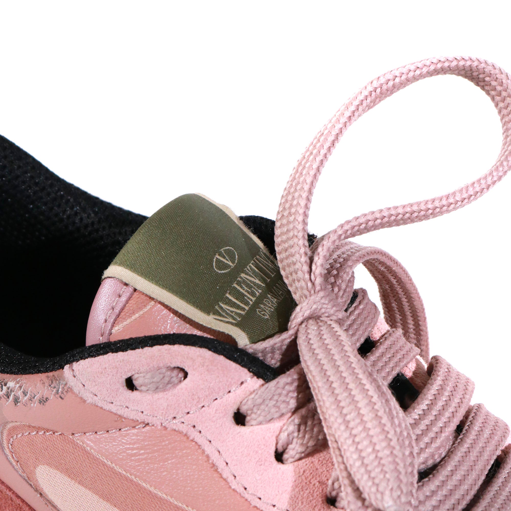 VALENTINO - Sneakers Rockrunner en toile et cuir rose (T38,5)