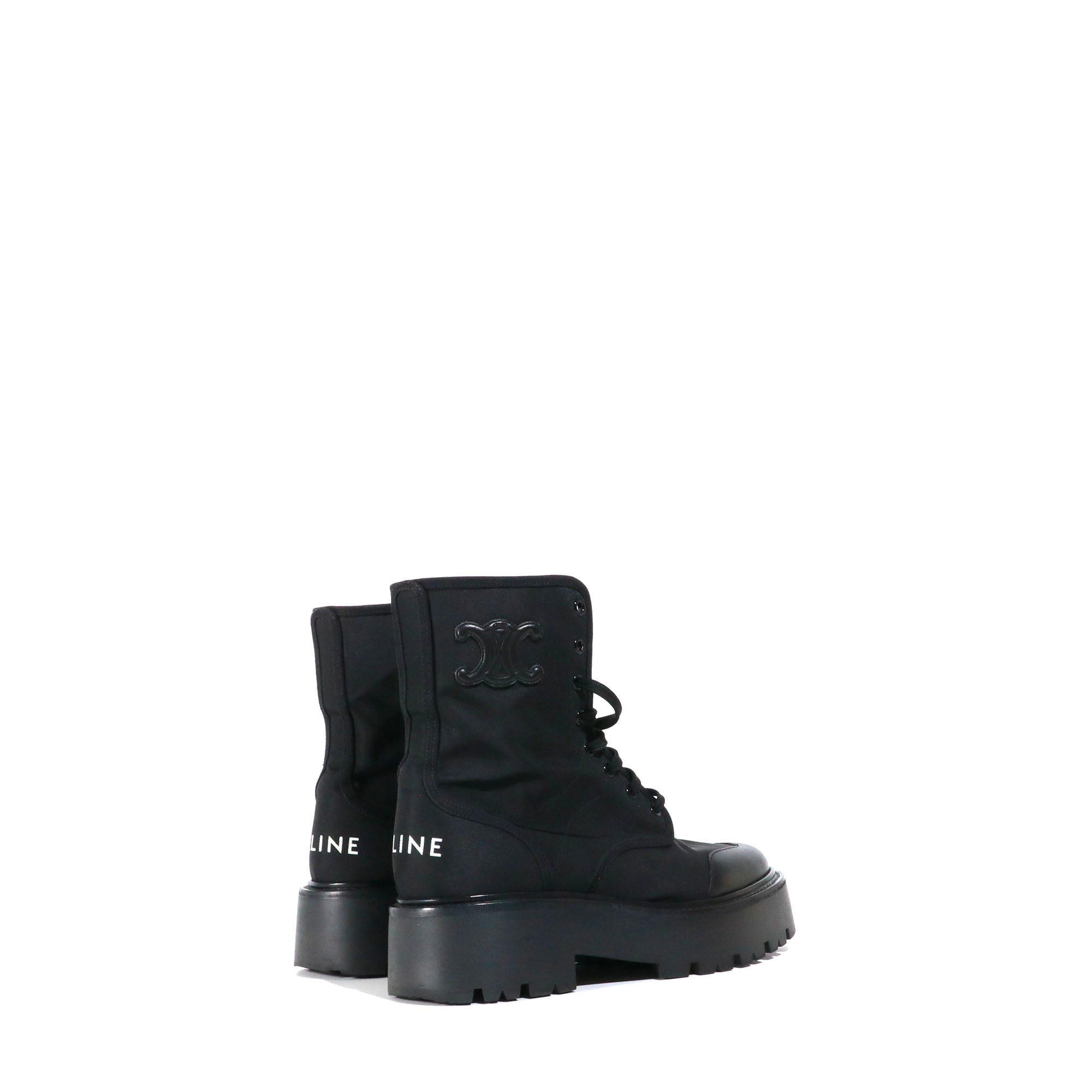 CELINE - Céline Bulky boots in black nylon and leather (T39)