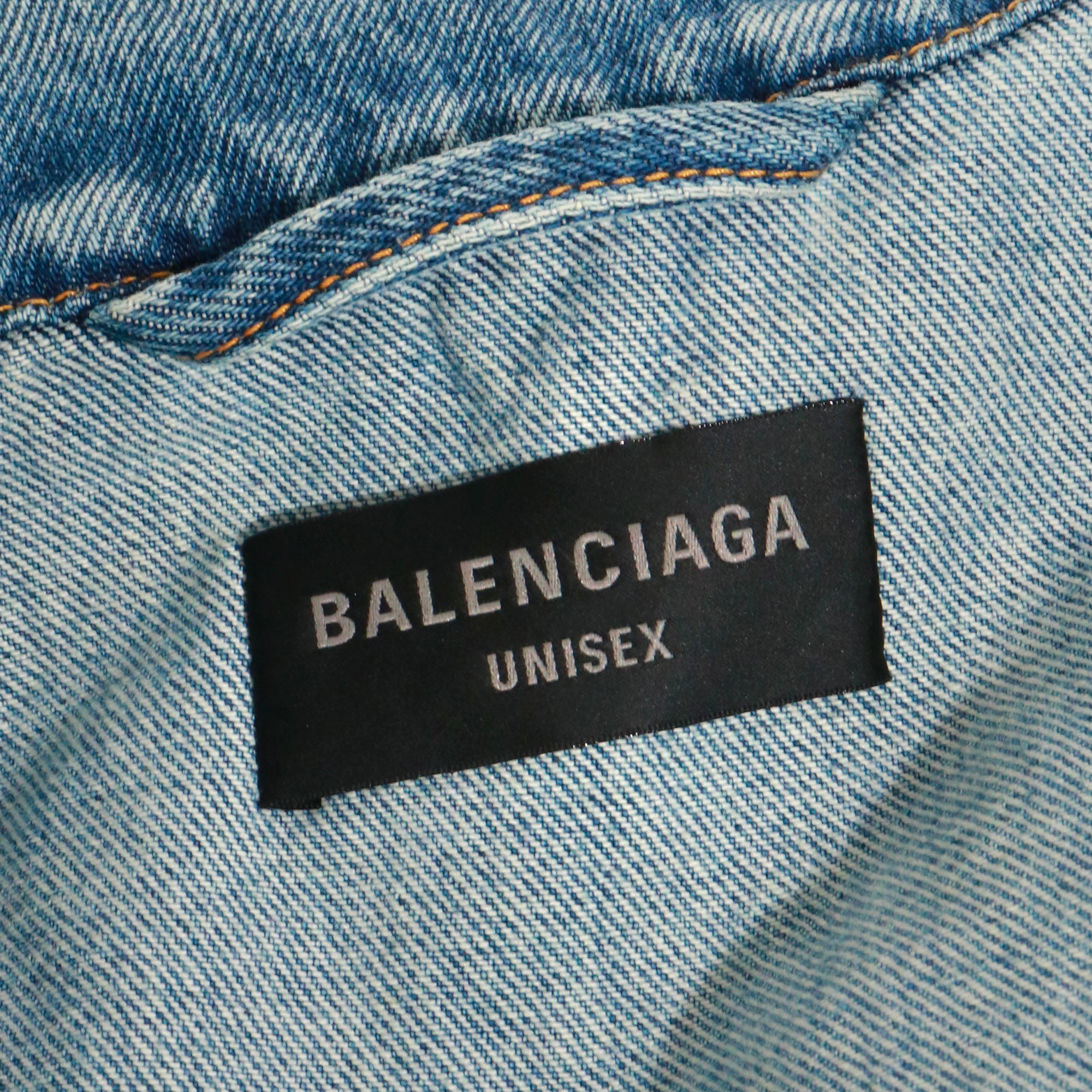 BALENCIAGA - Balenciaga Graffiti denim jacket with neon logo (XS)