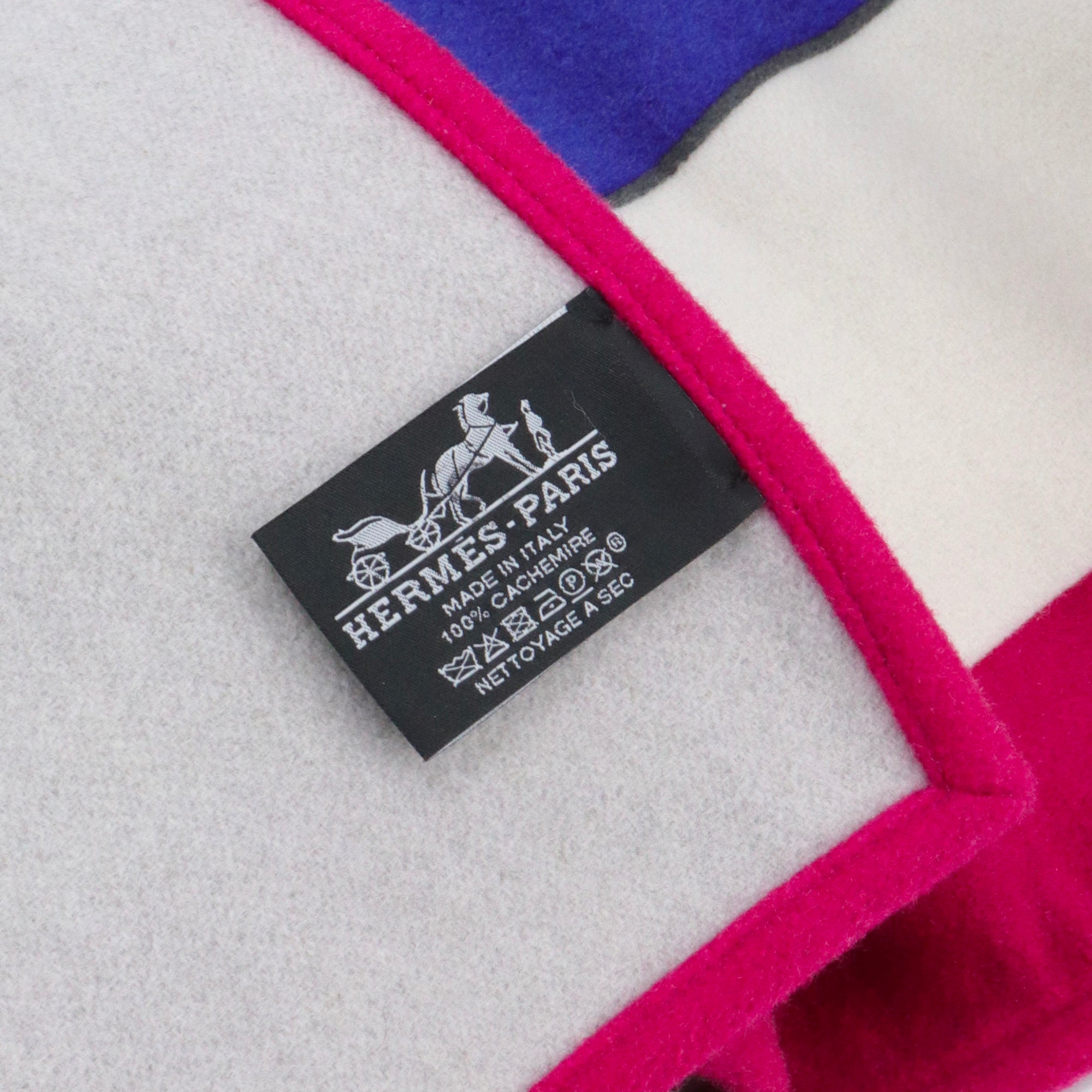 HERMÈS - Plaid Round And Round Hermès en cachemire multicolore