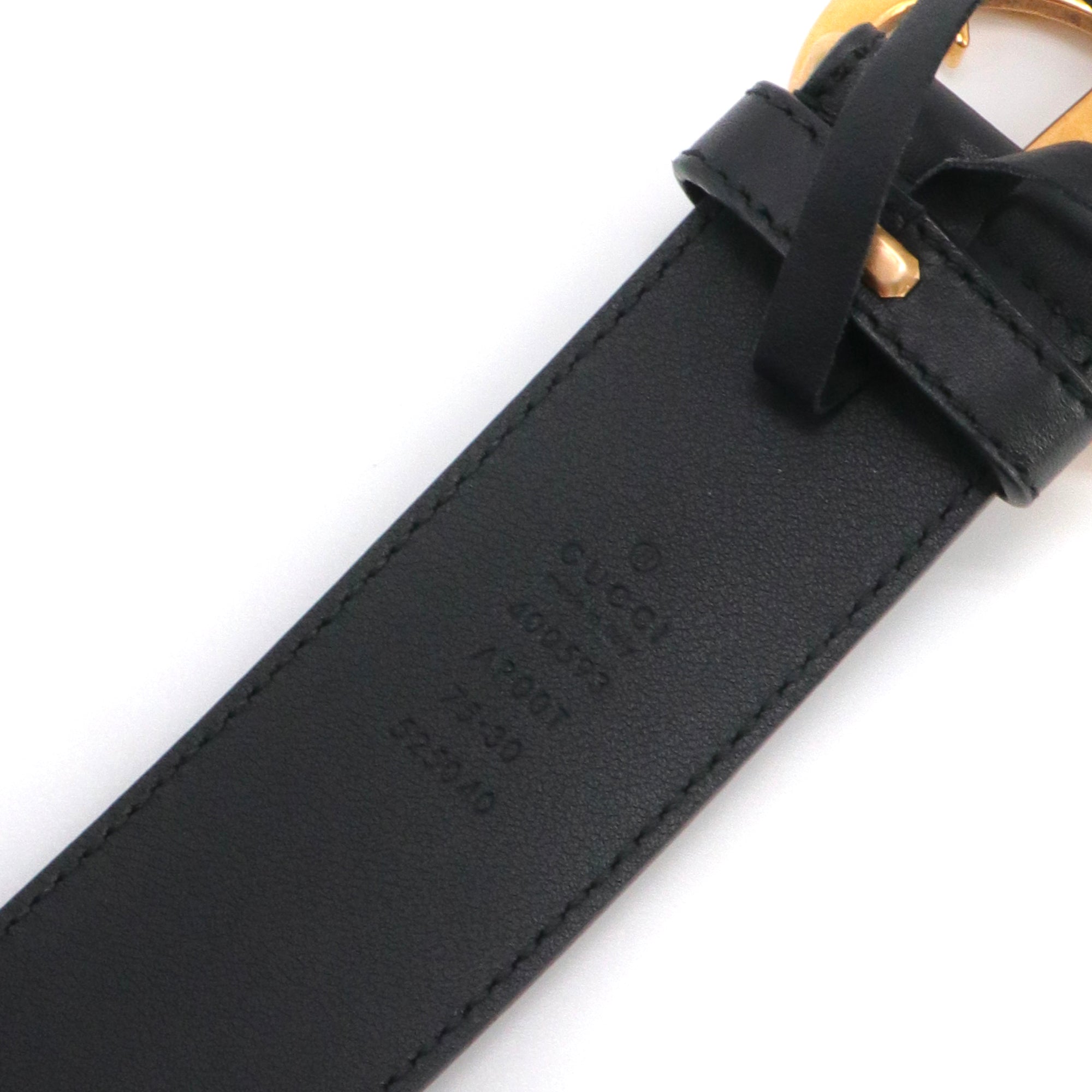 GUCCI - Gucci GG Buckle belt in black leather (T75)