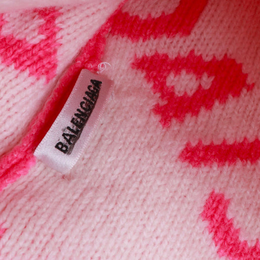 BALENCIAGA - Bonnet Balenciaga en laine rose (S)