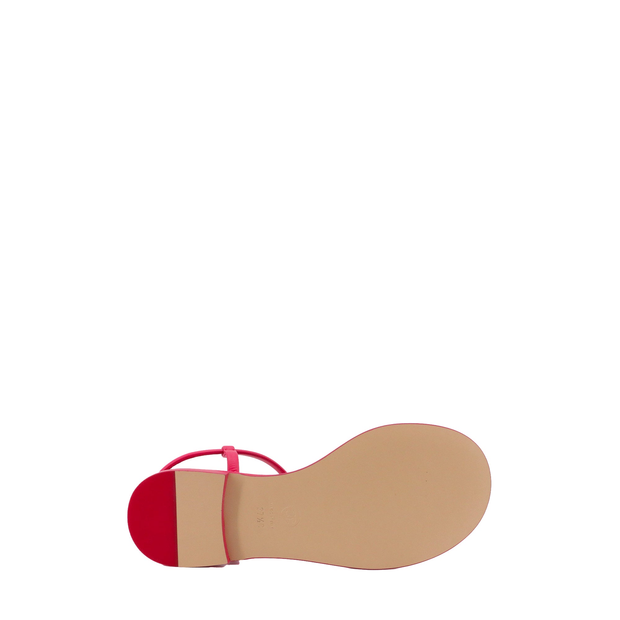 CHANEL - Sandales CC Chanel en cuir rose (T37.5)