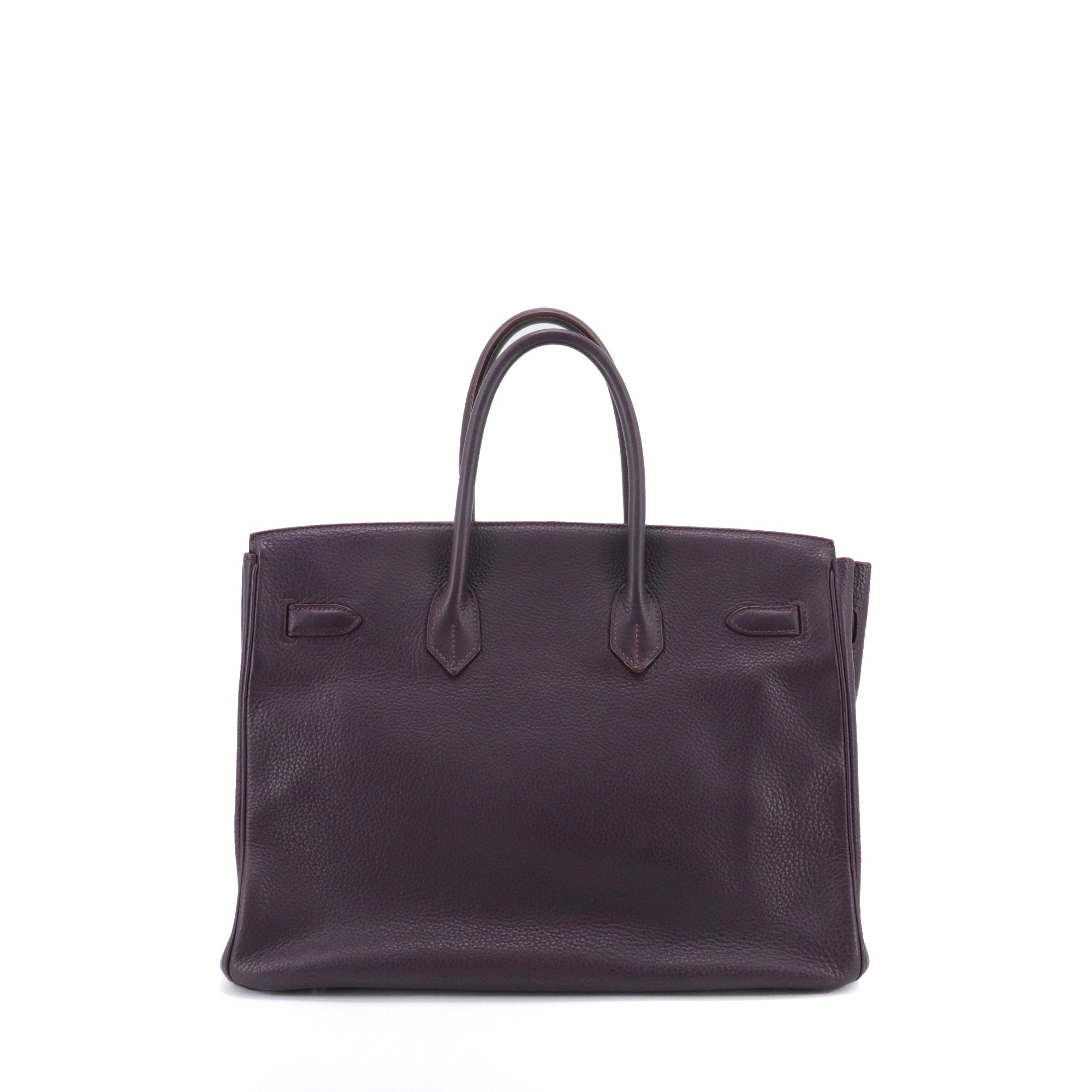 HERMÈS - Hermès Birkin 35 handbag in grape purple clemence taurillon leather