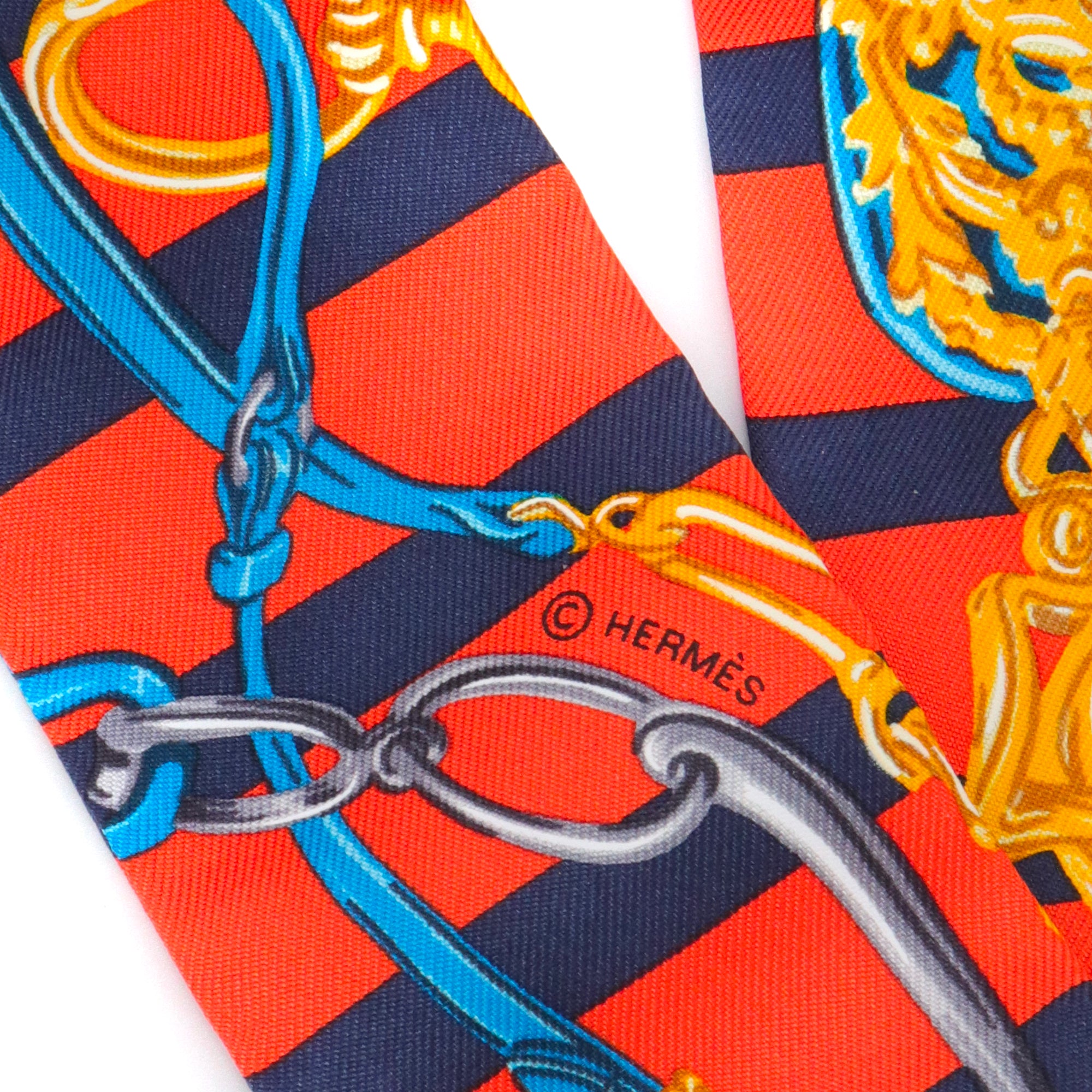 HERMÈS - Twilly Brides De Gala Hermès en soie multicolore