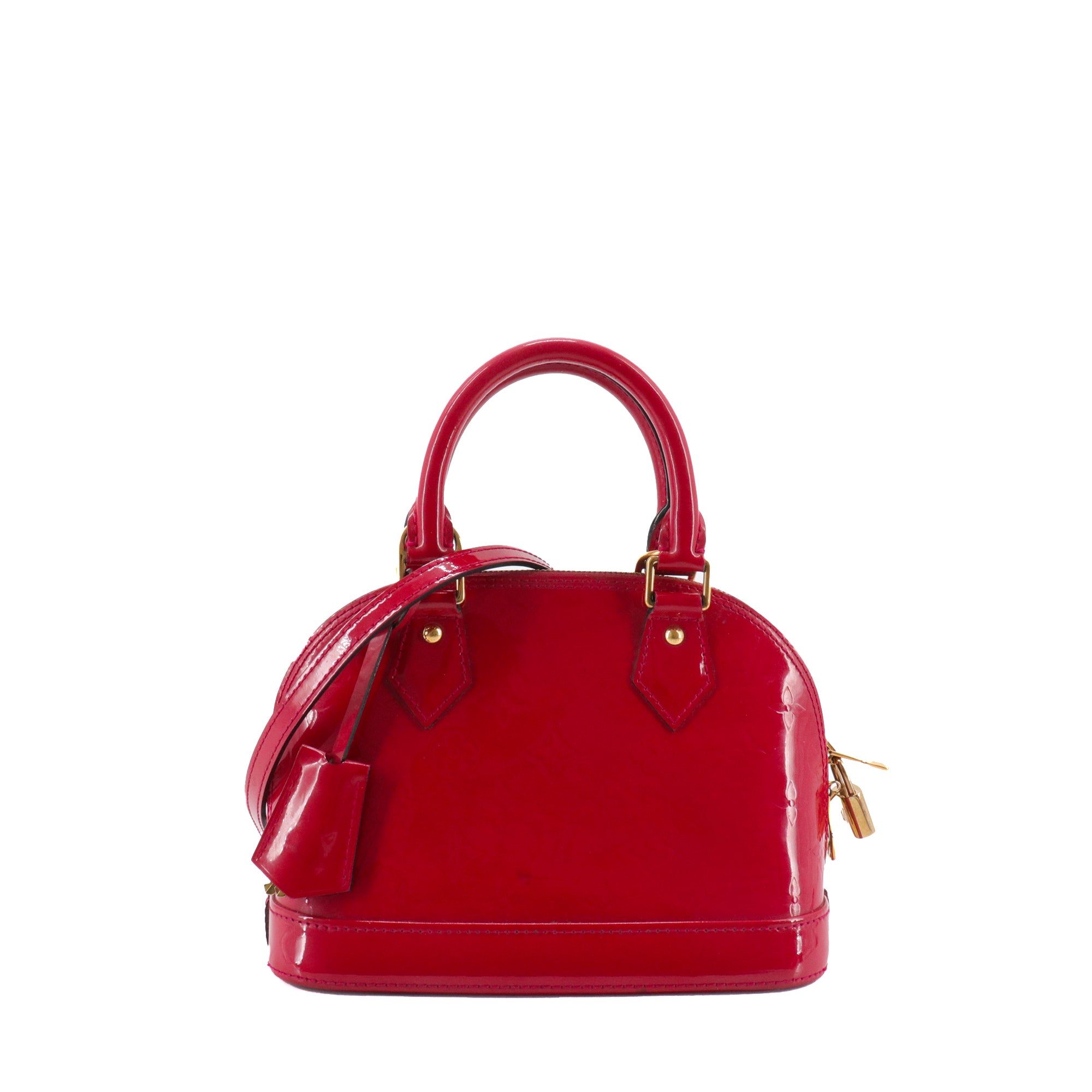LOUIS VUITTON - Sac à bandoulière Alma BB Louis Vuitton en cuir verni rouge framboise