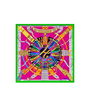 HERMÈS - Carré 140 Ceintures et Liens Hermès en soie multicolore