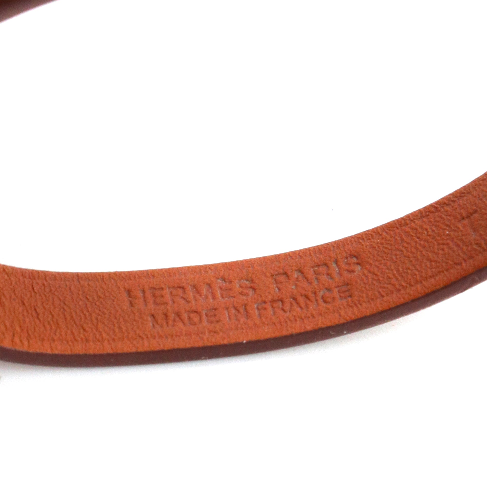 HERMÈS - Bracelet Rivale Mini Hermès en cuir gold (T2)