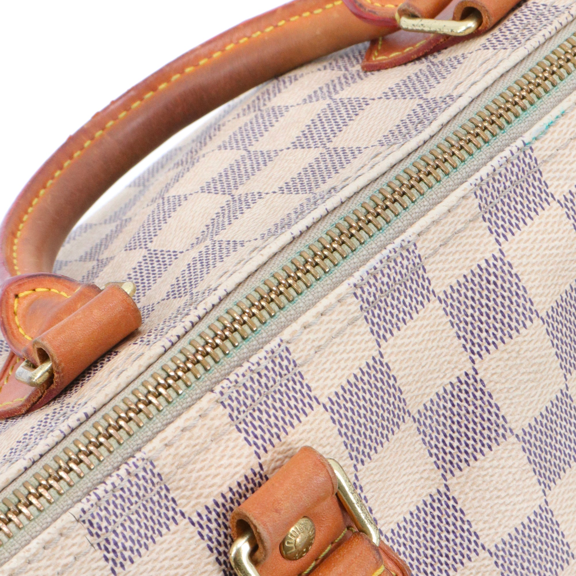 LOUIS VUITTON - Sac à main Speedy 30 Louis Vuitton en toile damier azur