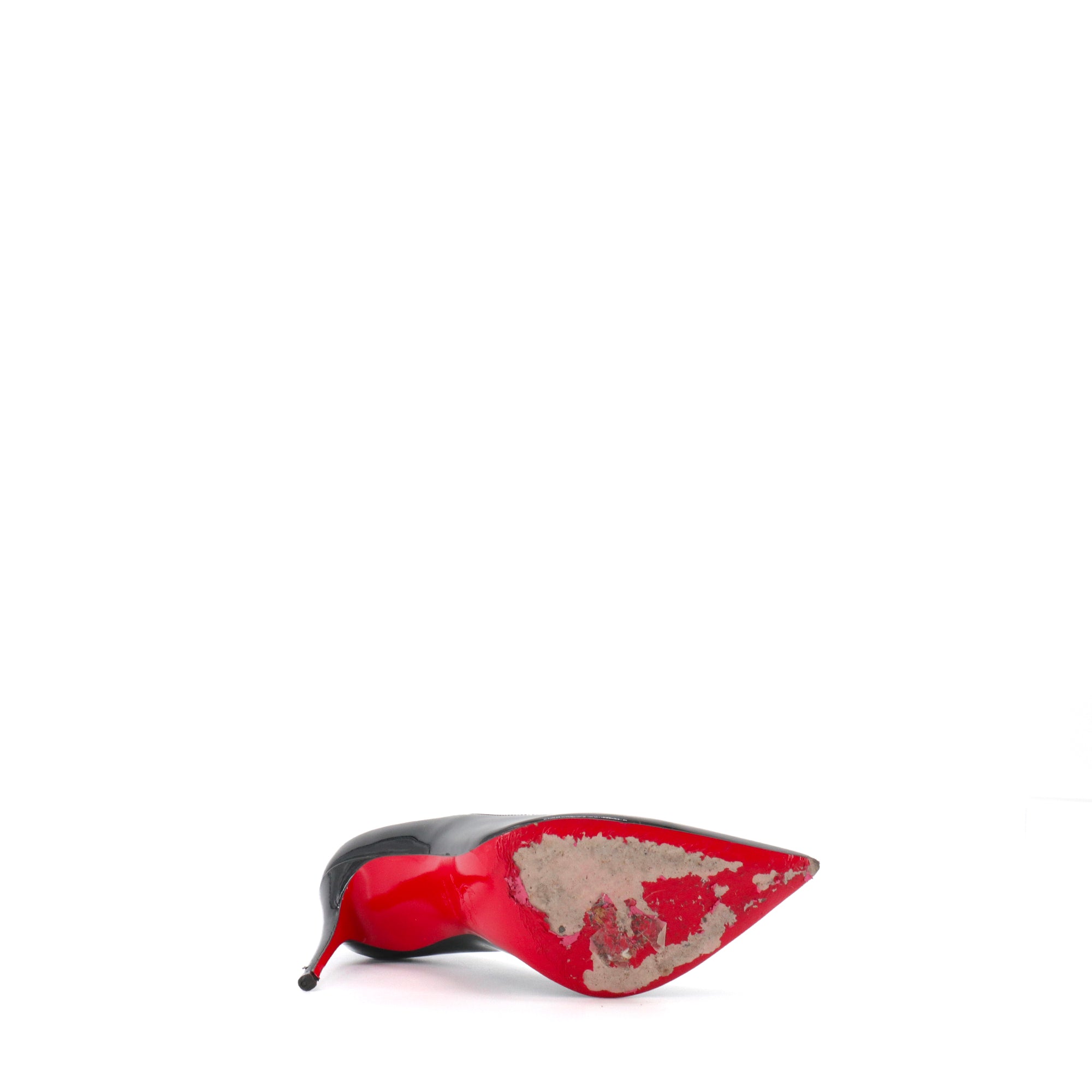 LOUBOUTIN - Escarpins Pigalle Follies Louboutin en cuir verni noir (T39)