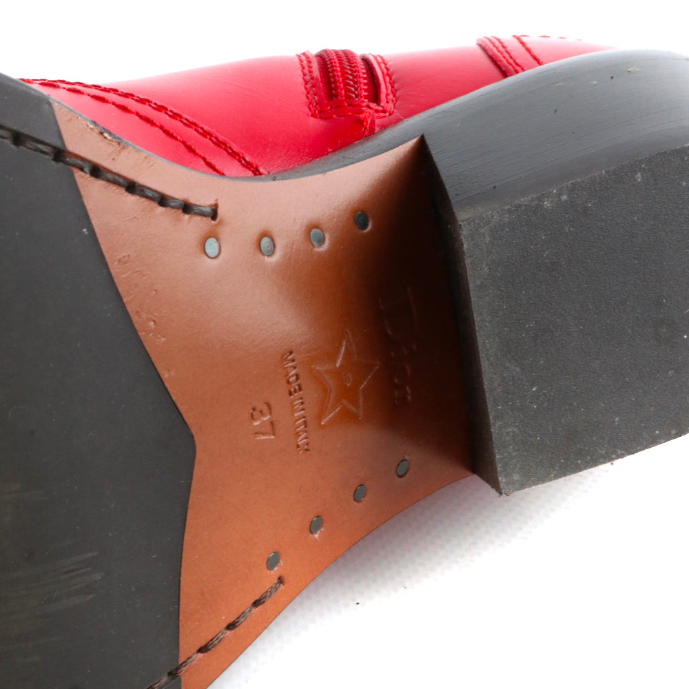 DIOR - Dior West heeled ankle boots in red leather (T37)