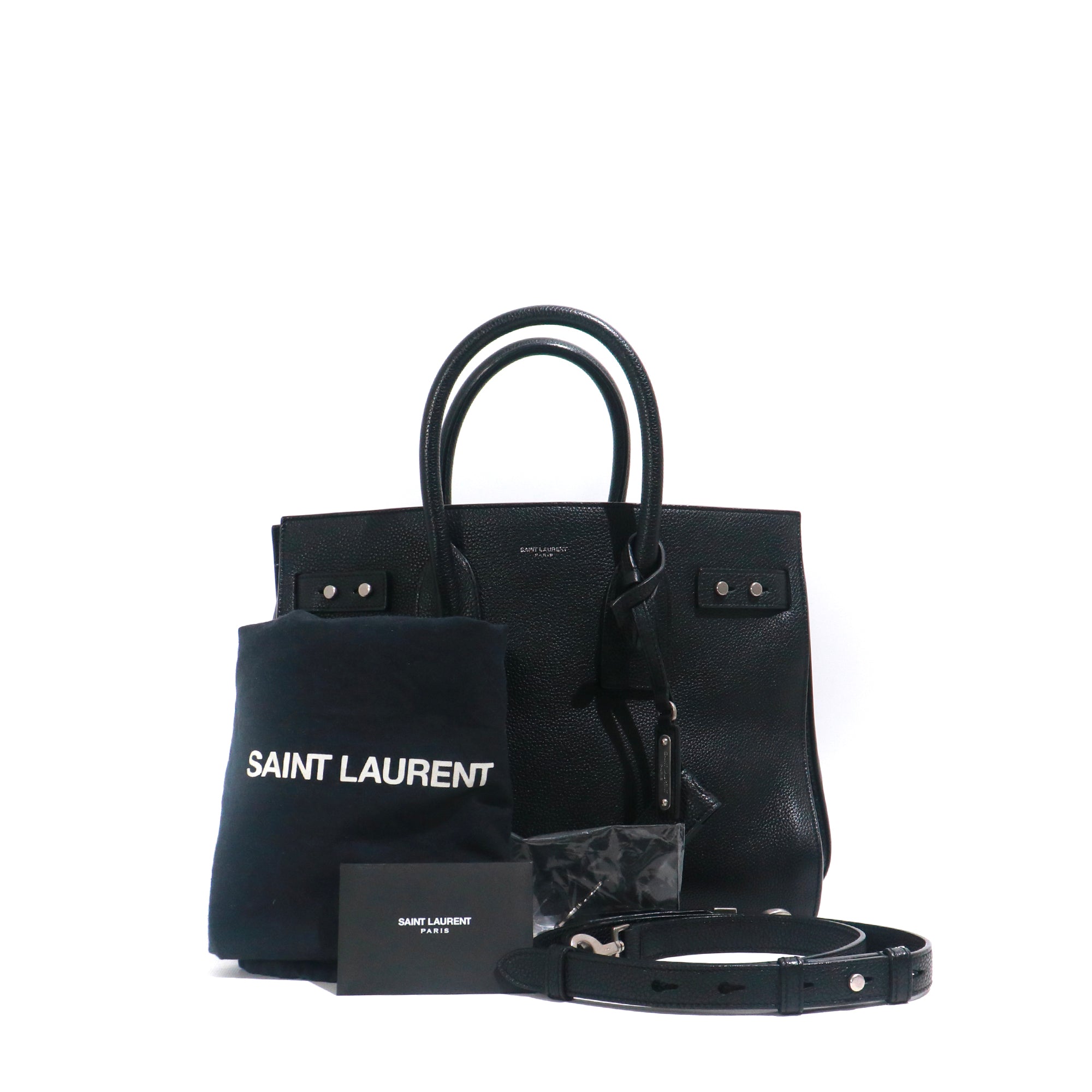 SAINT LAURENT - Small Sac de Jour in black grained leather