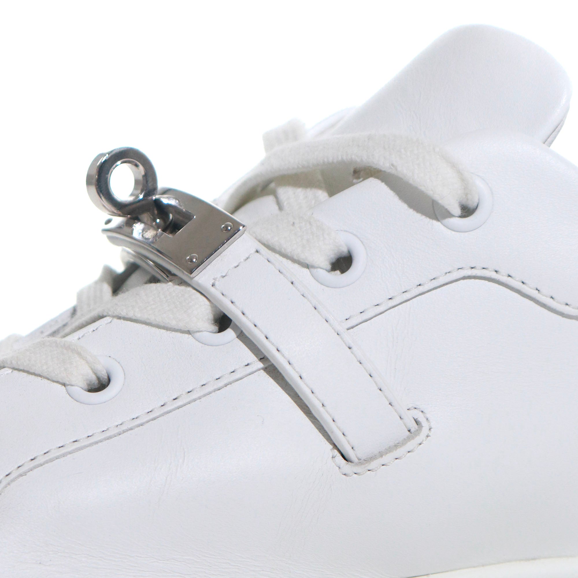 HERMÈS - Day sneakers in white leather (T39)