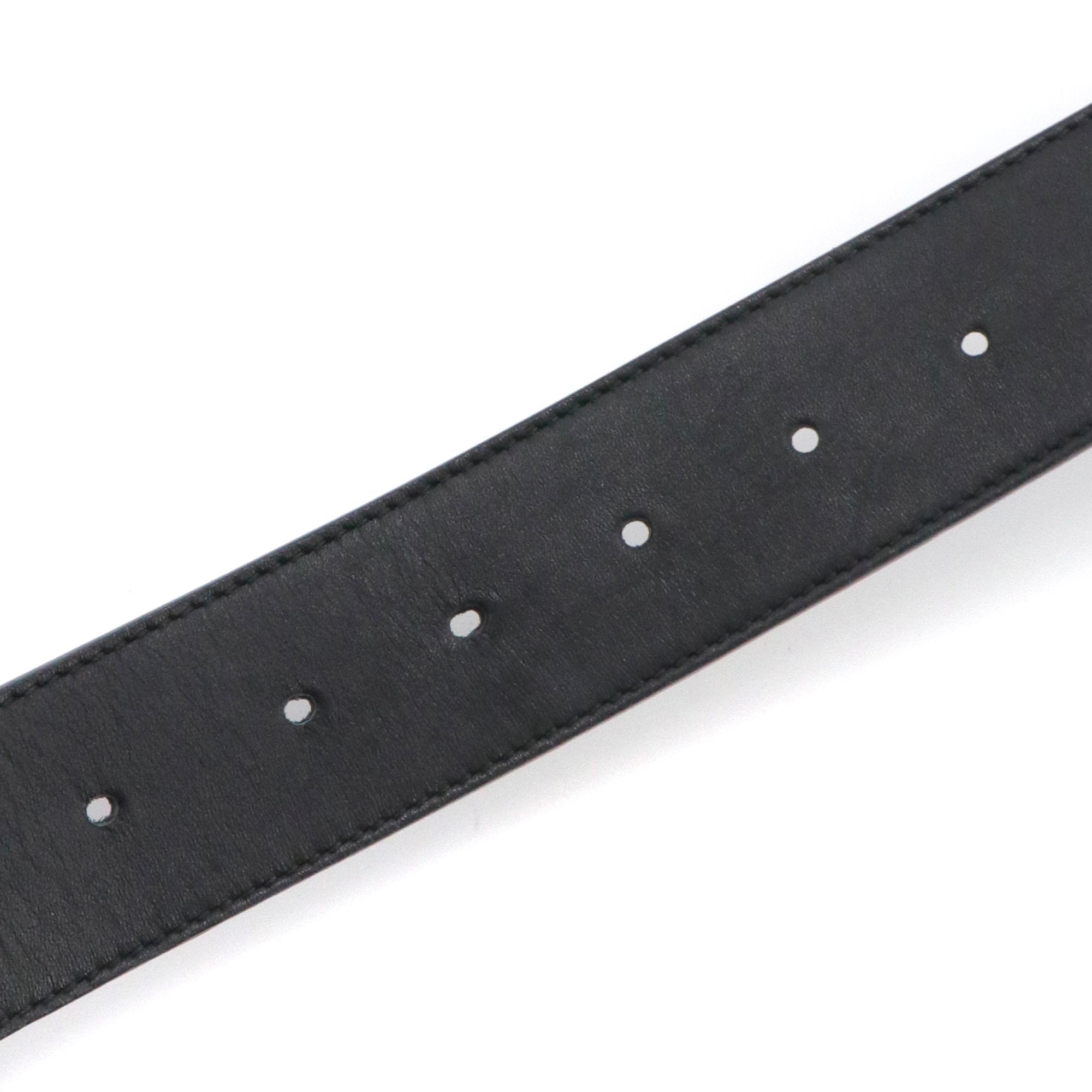 GUCCI - Gucci GG Buckle belt in black leather (T75)