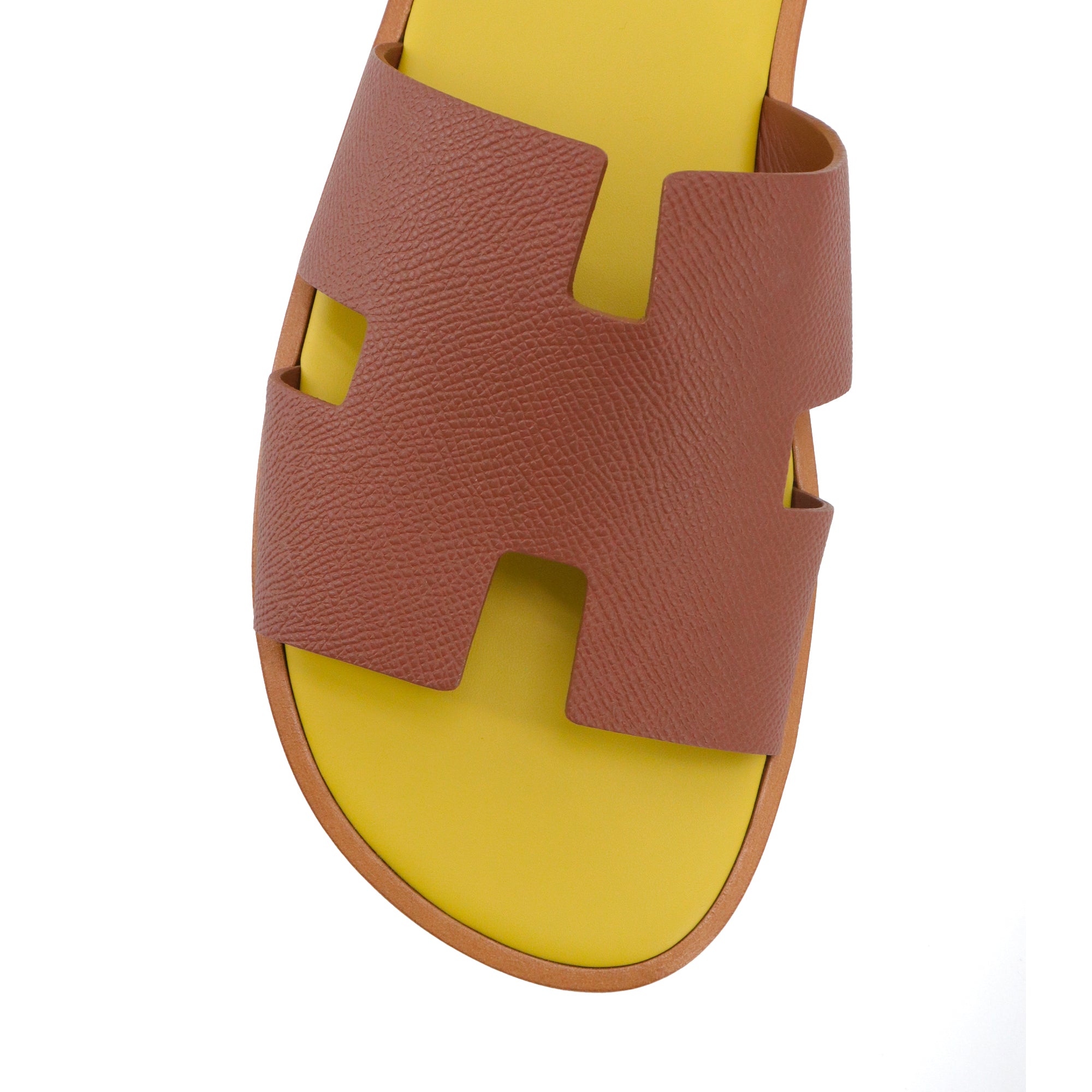 HERMÈS - Izmir Hermès sandals in gold and yellow epsom leather (T41)