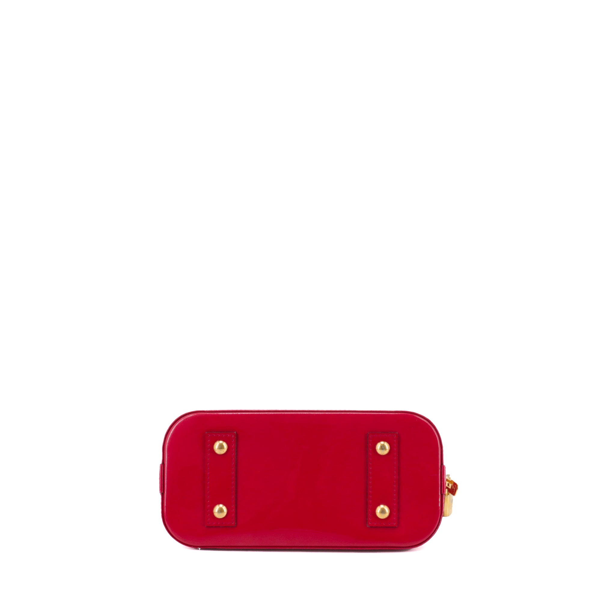 LOUIS VUITTON - Sac à bandoulière Alma BB Louis Vuitton en cuir verni rouge framboise