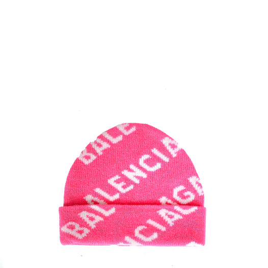 BALENCIAGA - Bonnet Balenciaga en laine rose (S)