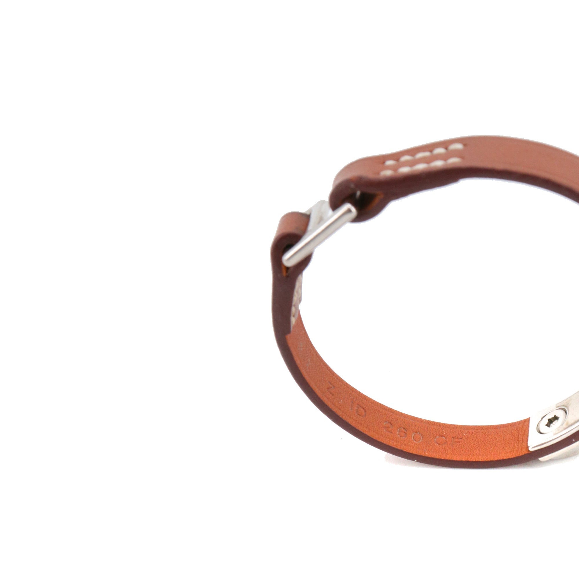 HERMÈS - Bracelet Rivale Mini Hermès en cuir gold (T2)