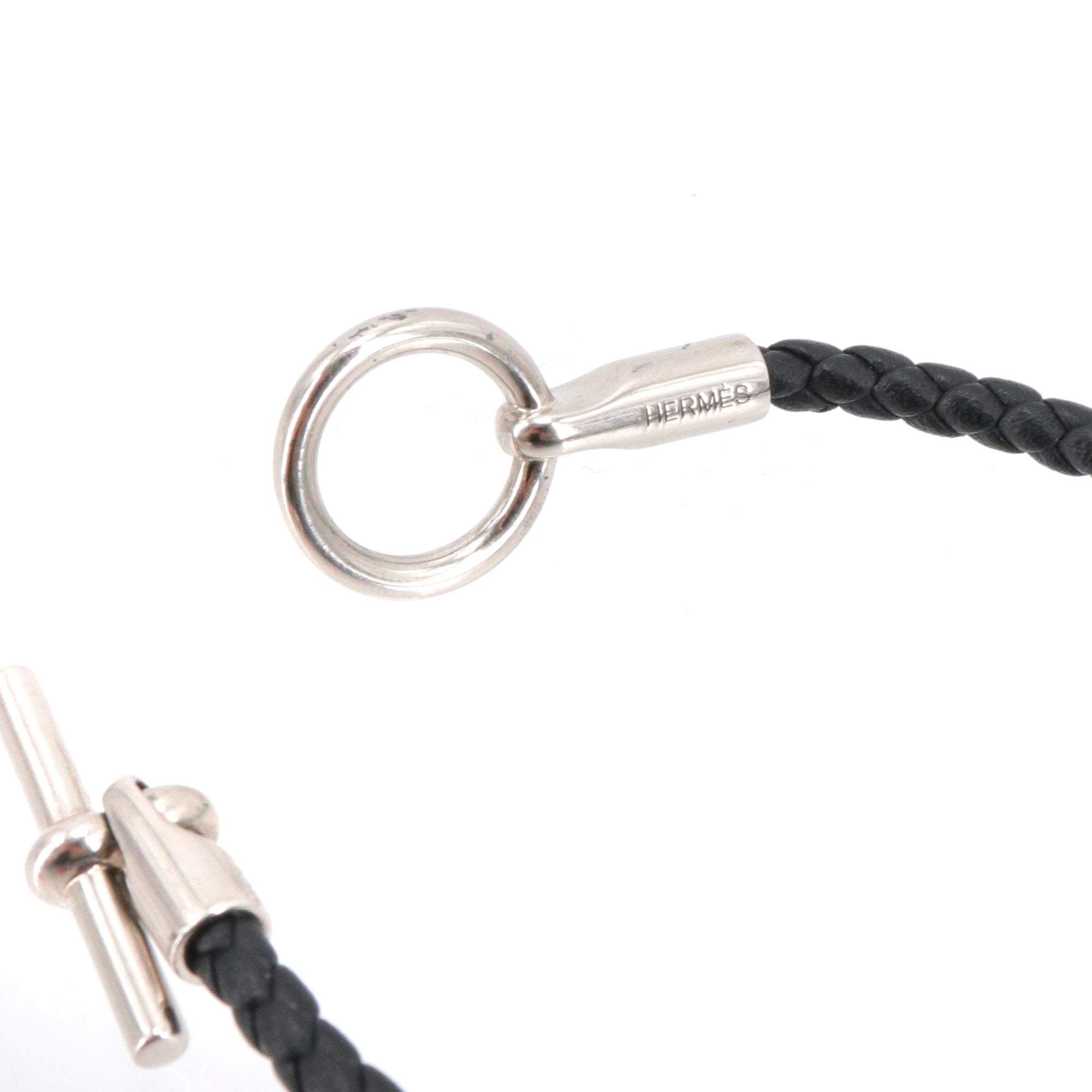 HERMÈS - Glenan Hermès bracelet in black leather (T0)