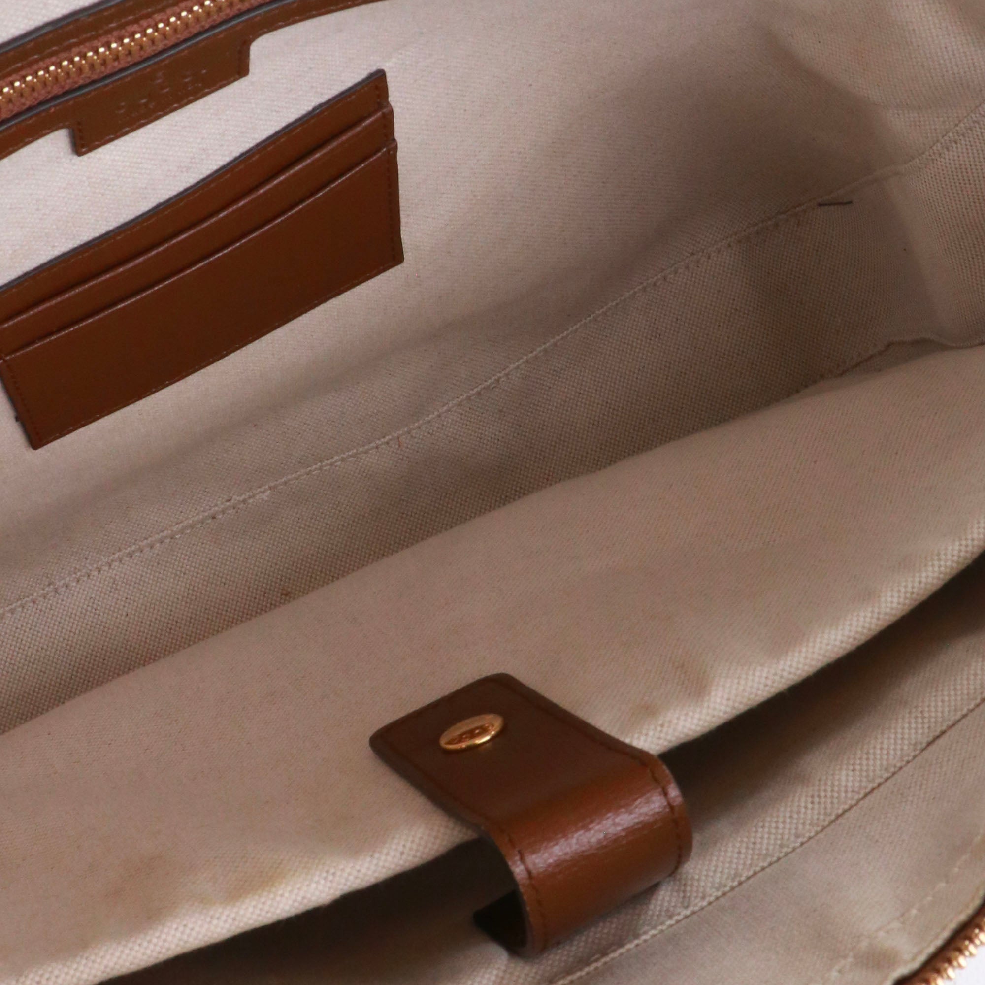 GUCCI - Sac Malette GG Gucci en toile enduite et cuir marron
