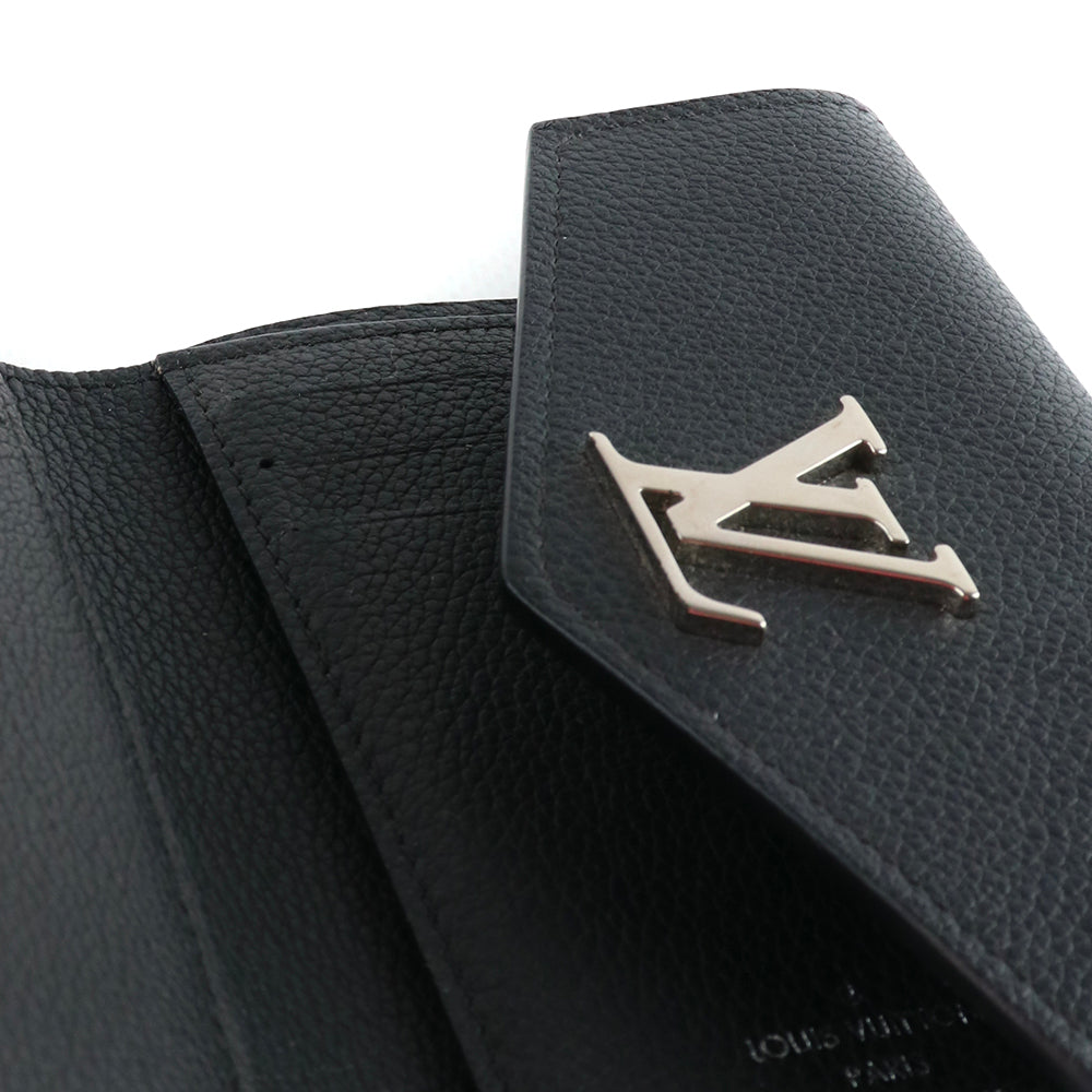 LOUIS VUITTON - Portefeuille Lockmini en cuir grainé noir