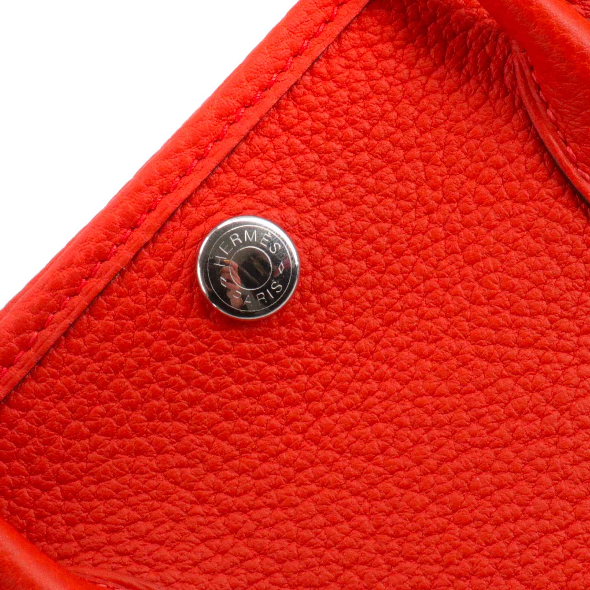 HERMÈS - Sac à main Garden Party 30 Hermès en cuir négonda orange