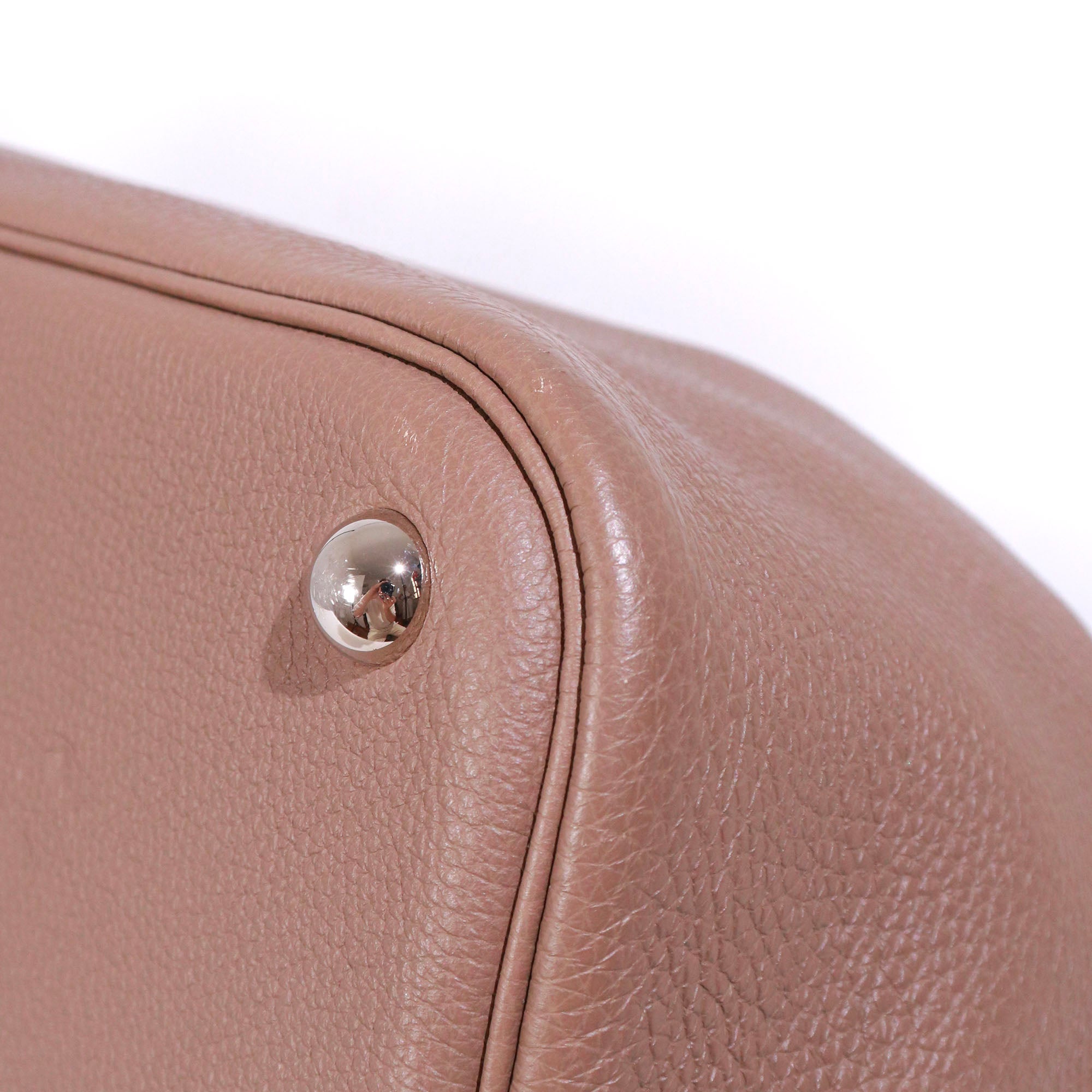 HERMÈS - Bolide Hermès handbag / travel bag in etoupe togo leather