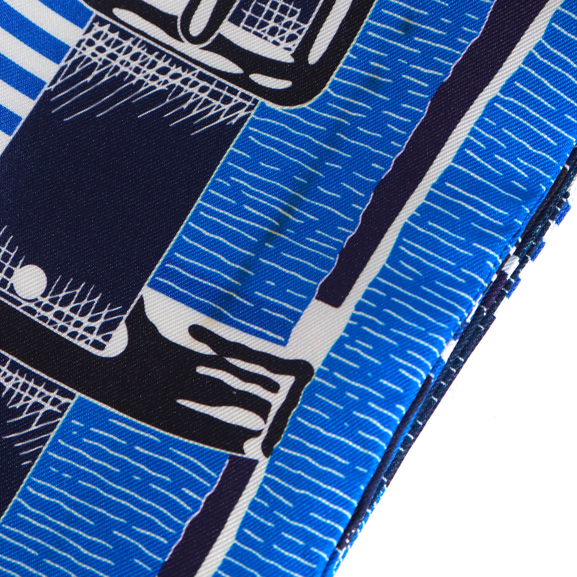 HERMÈS - Maxi Twilly slim Hermès in navy blue silk