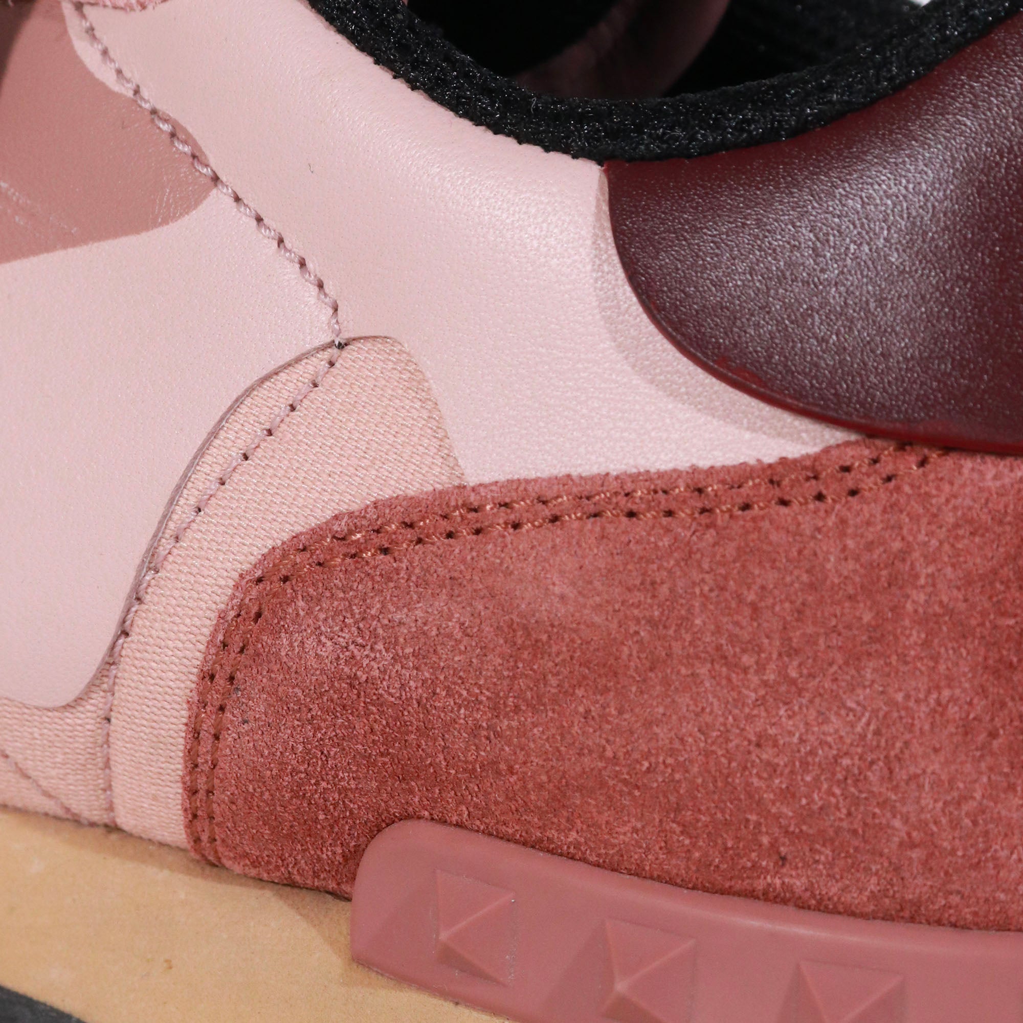 VALENTINO - Sneakers Rockrunner en toile et cuir rose (T38,5)