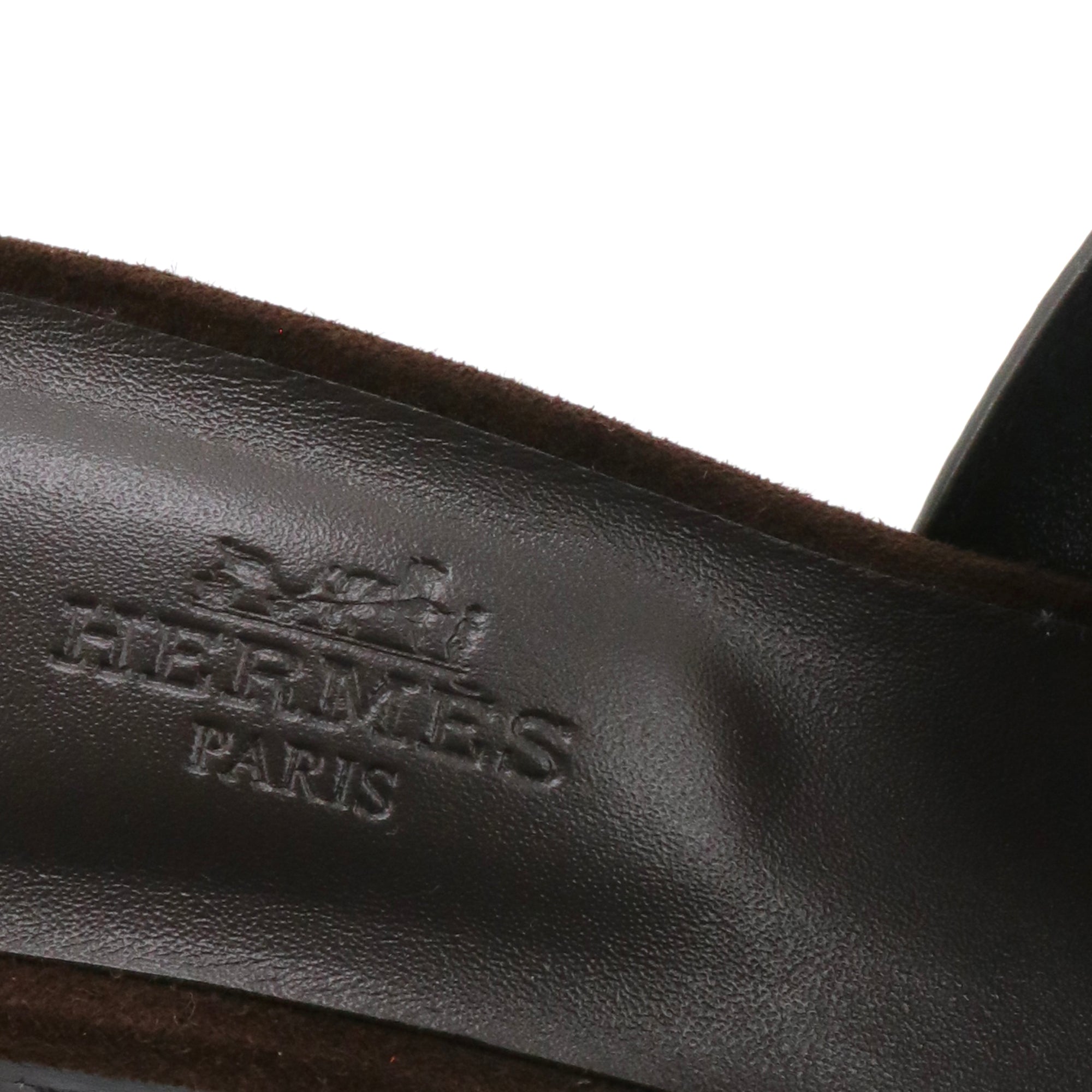 HERMÈS - Helia 60 Hermès sandals in brown suede goat leather (T37)