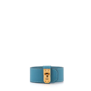 HERMÈS - Kelly Twist PM Hermès bracelet in blue leather