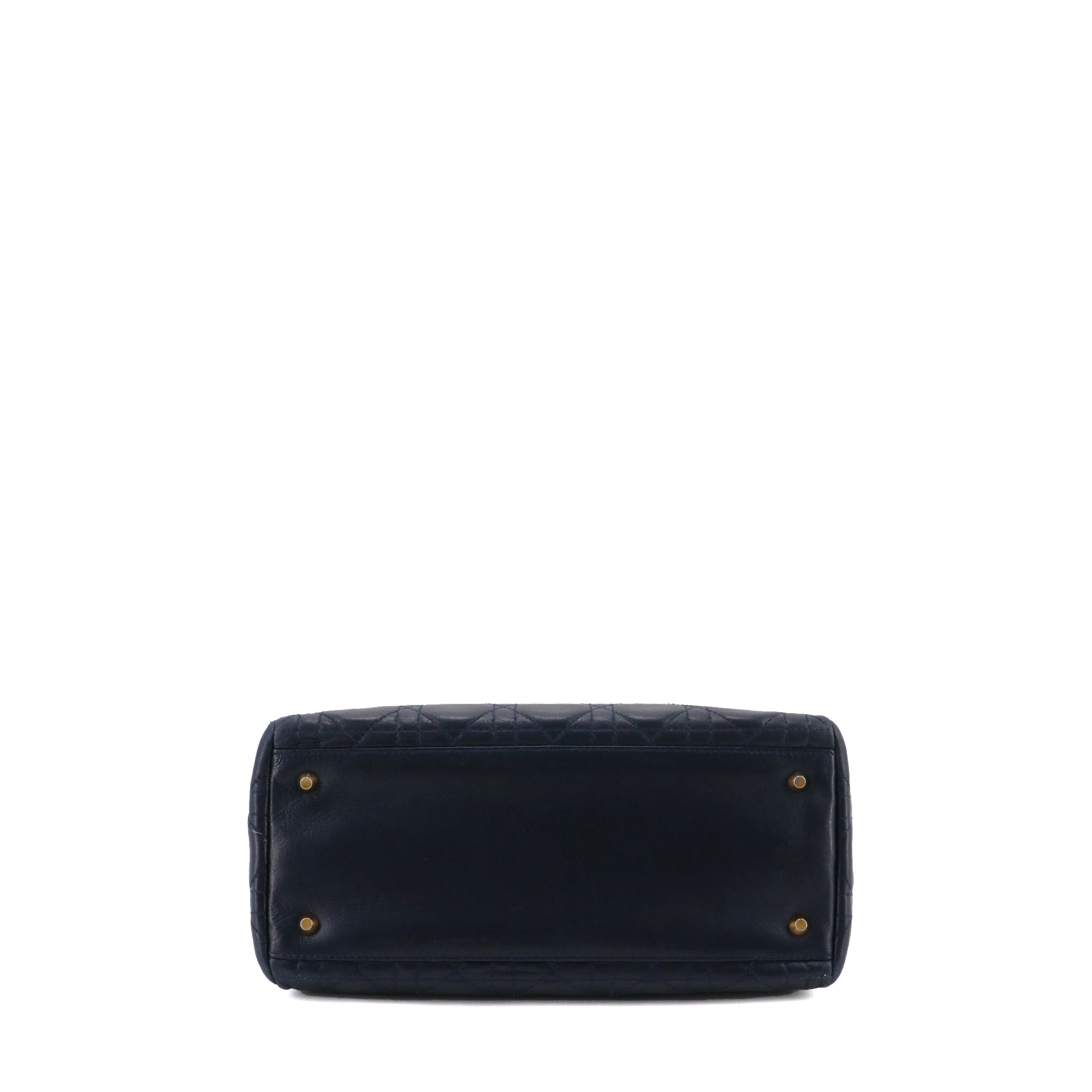 DIOR - Sac à main Lady Dior en cuir bleu marine vintage
