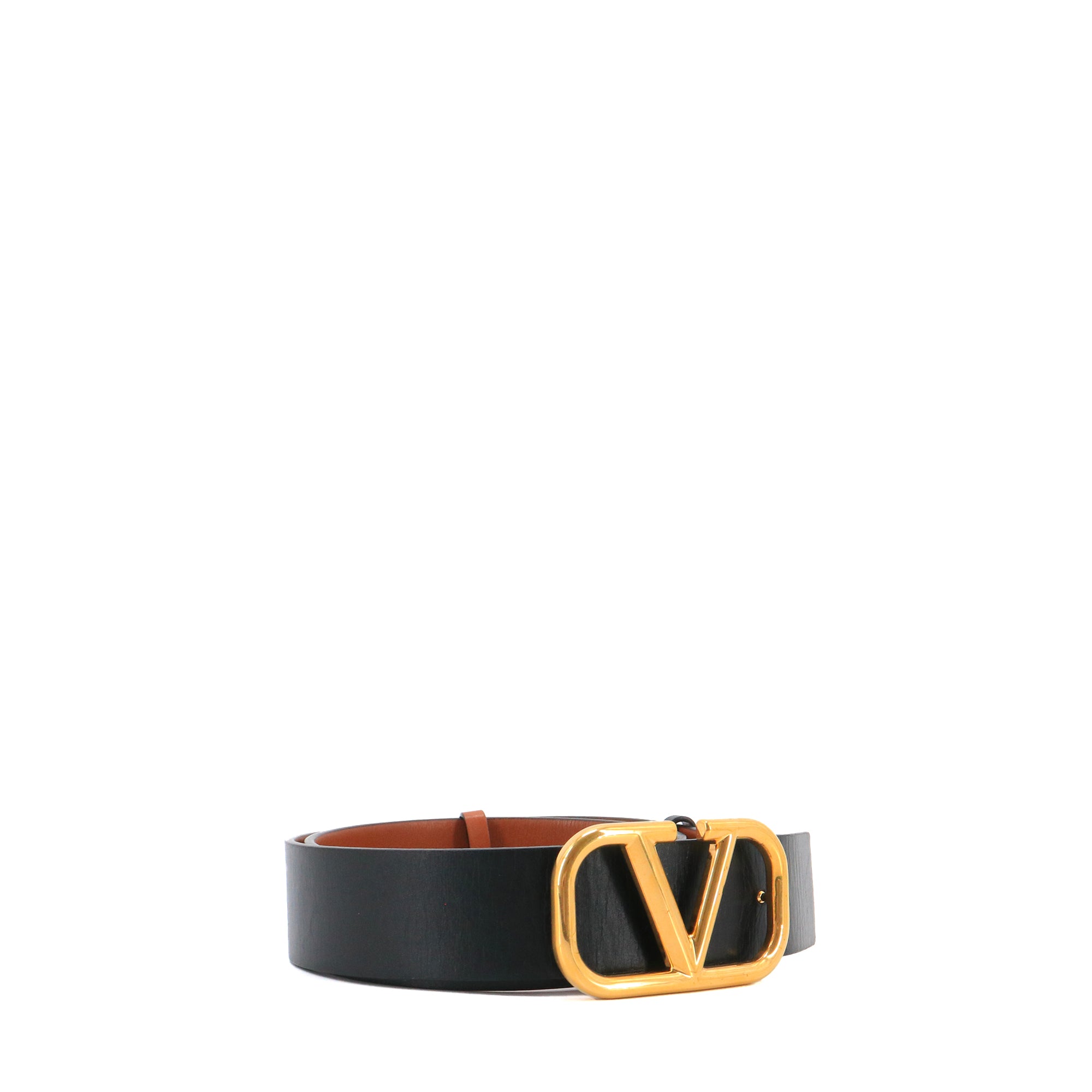 VALENTINO - Valentino Reversible Signature Vlogo Belt in Black and Brown Leather (T85)