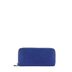 LOUIS VUITTON - Portefeuille Zippy Louis Vuitton en cuir empreinte bleu
