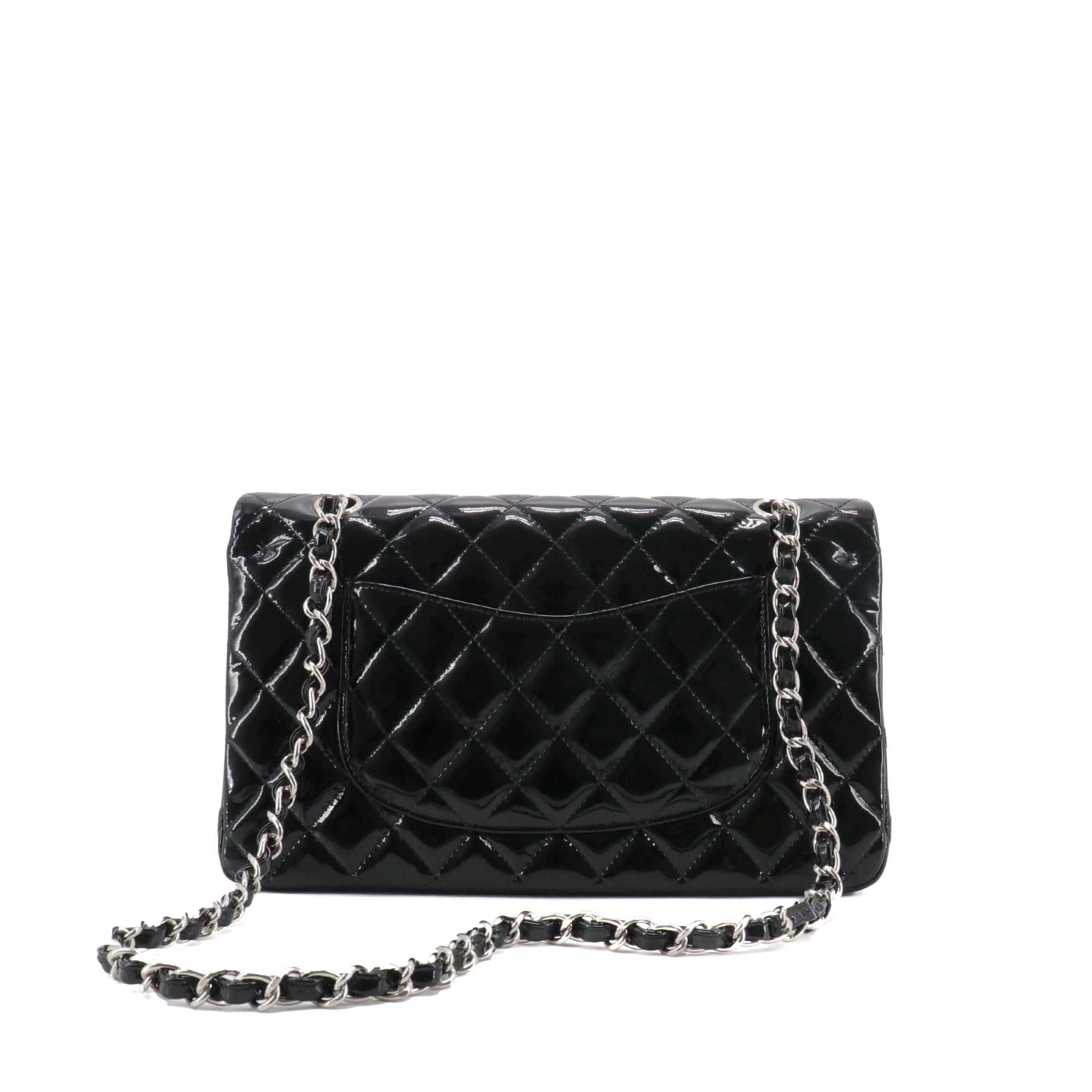 CHANEL - Sac à main Classique/Timeless 11.12 Chanel en cuir verni noir
