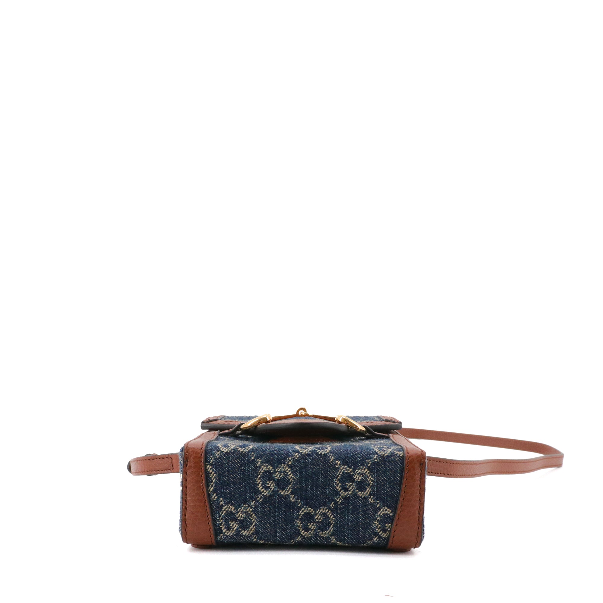 GUCCI - Sac à bandoulière Horsebit 1955 Gucci en denim monogrammé