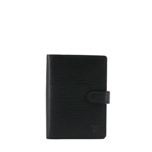LOUIS VUITTON - Couverture agenda PM Louis Vuitton en cuir épi noir