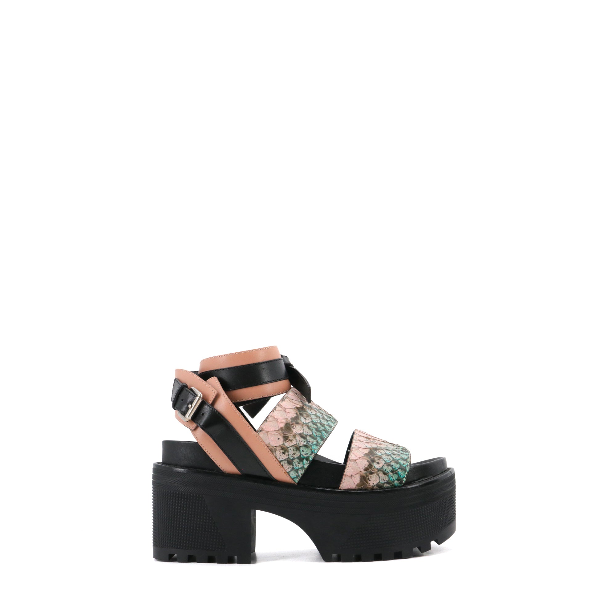 LOUIS VUITTON - Louis Vuitton Gamble Diva sandals in multicolored python (Size 37)