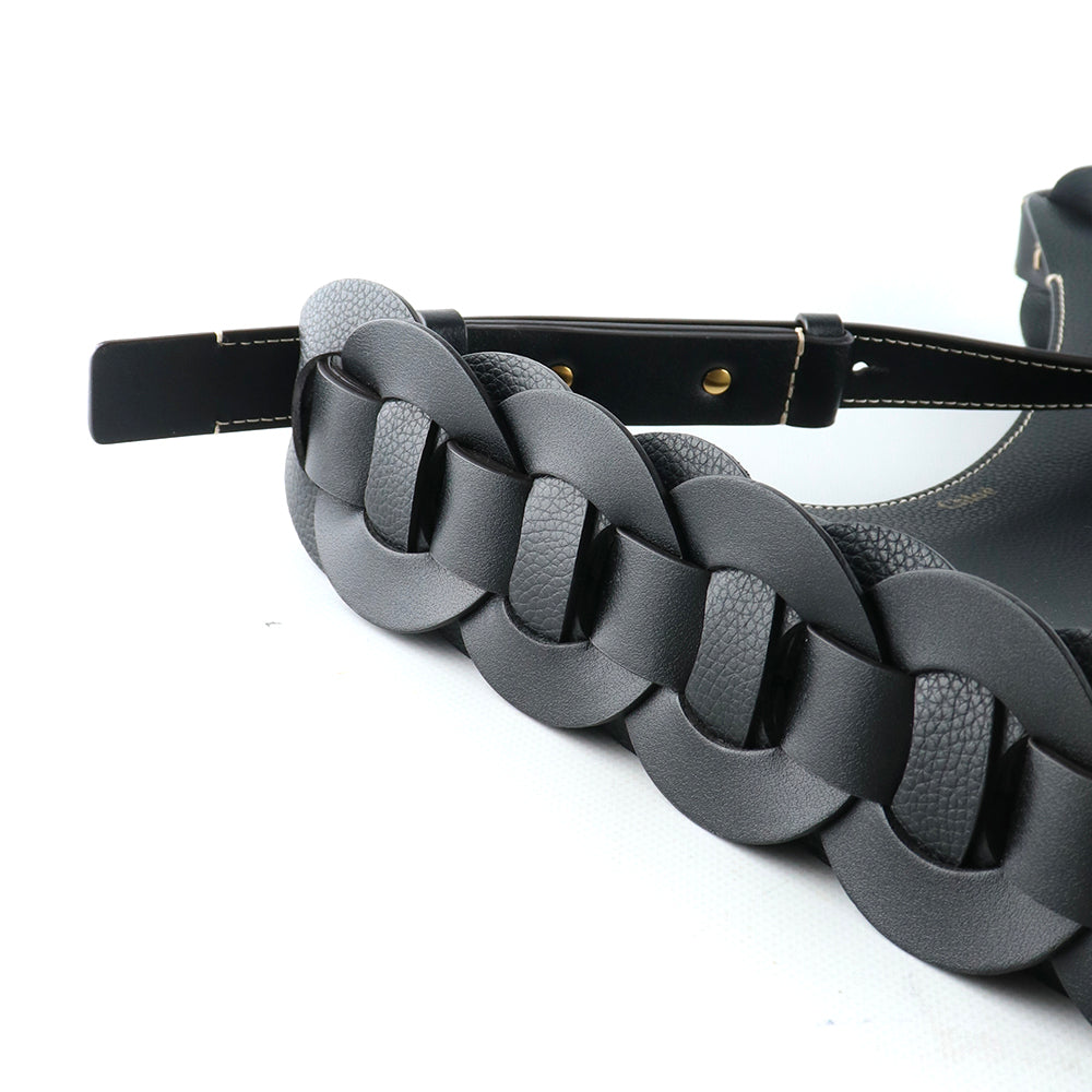 CHLOÉ - Sac à bandoulière Darry en cuir grainé noir