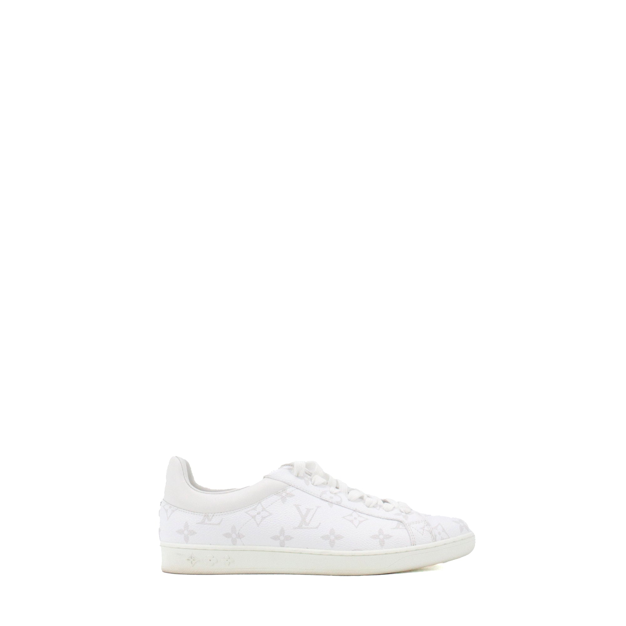 LOUIS VUITTON - Sneakers Luxembourg Louis Vuitton en cuir monogrammé blanc (T40)