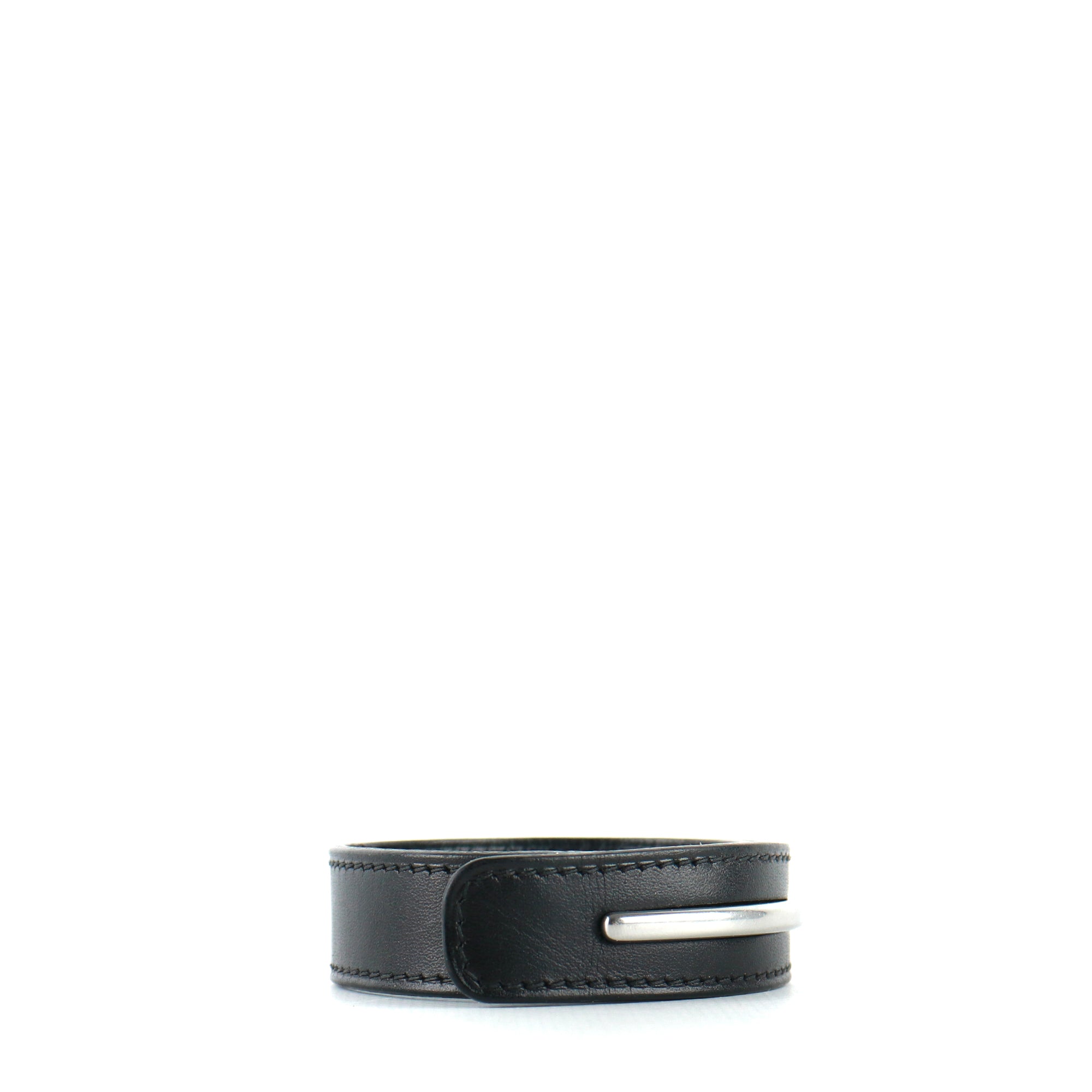 HERMÈS - Bracelet en cuir noir (M)