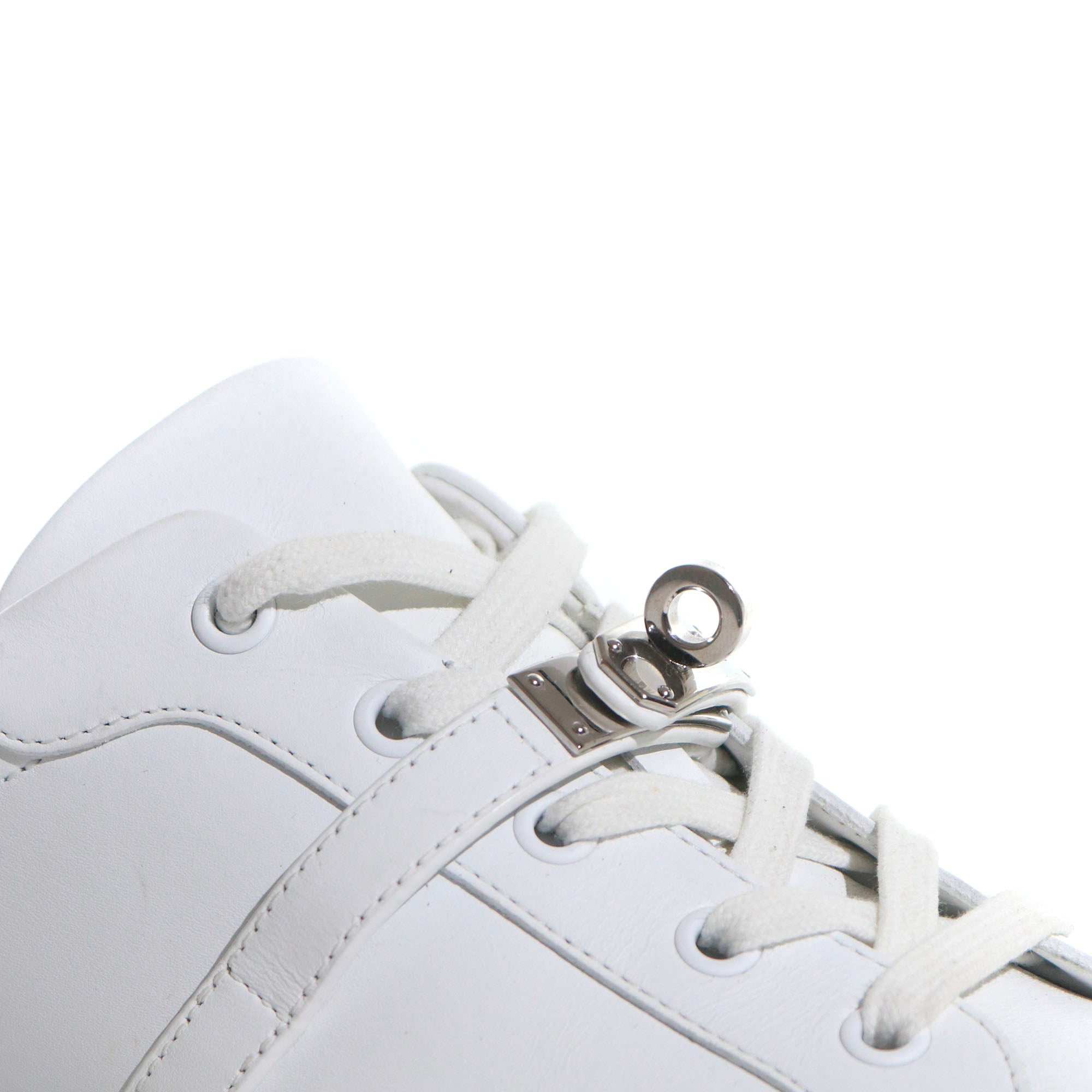 HERMÈS - Day sneakers in white leather (T39)