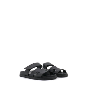 HERMÈS - Hermès Chypre sandals in black leather (size 35)