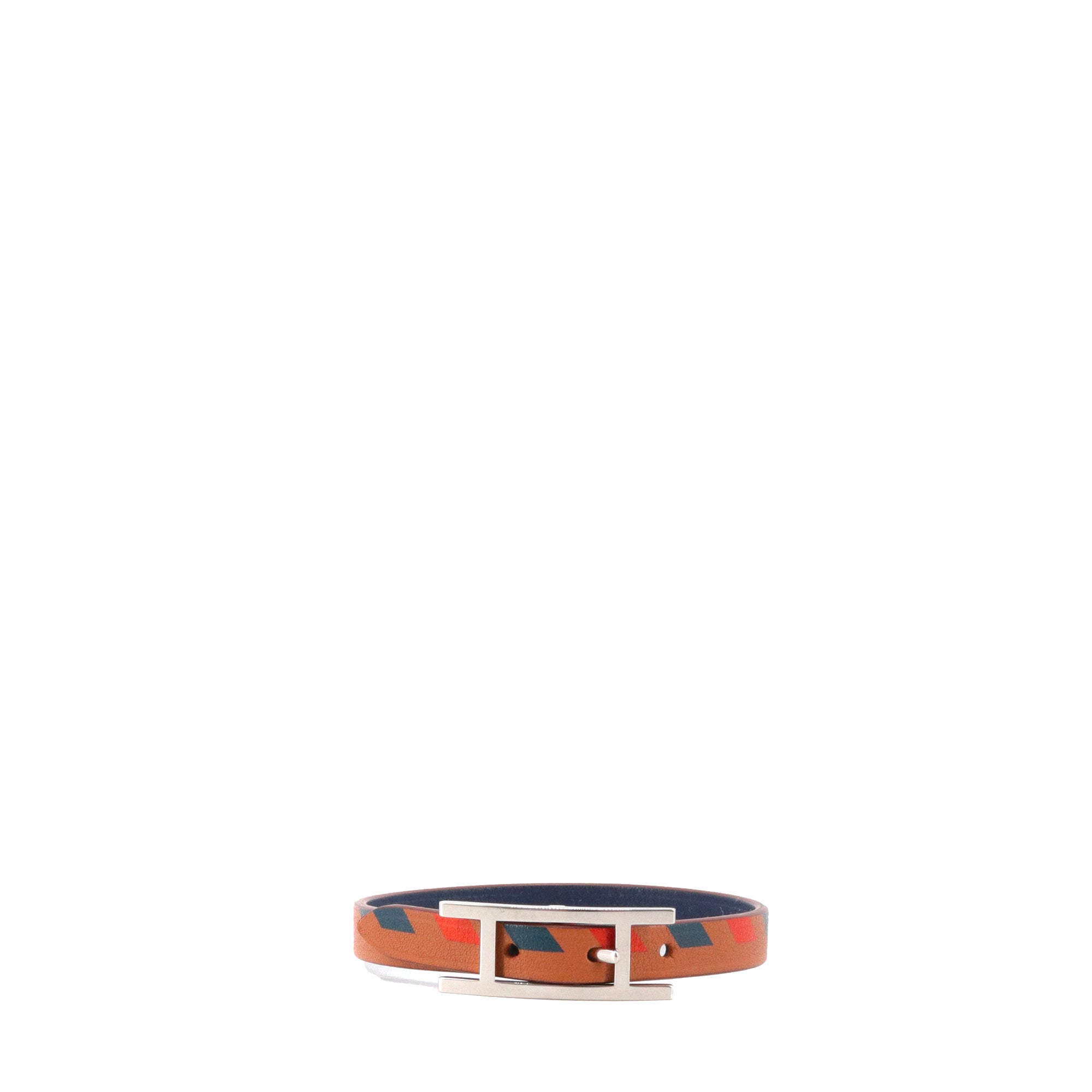 HERMÈS - Bracelet Behapi simple tour Hermès en cuir réversible
