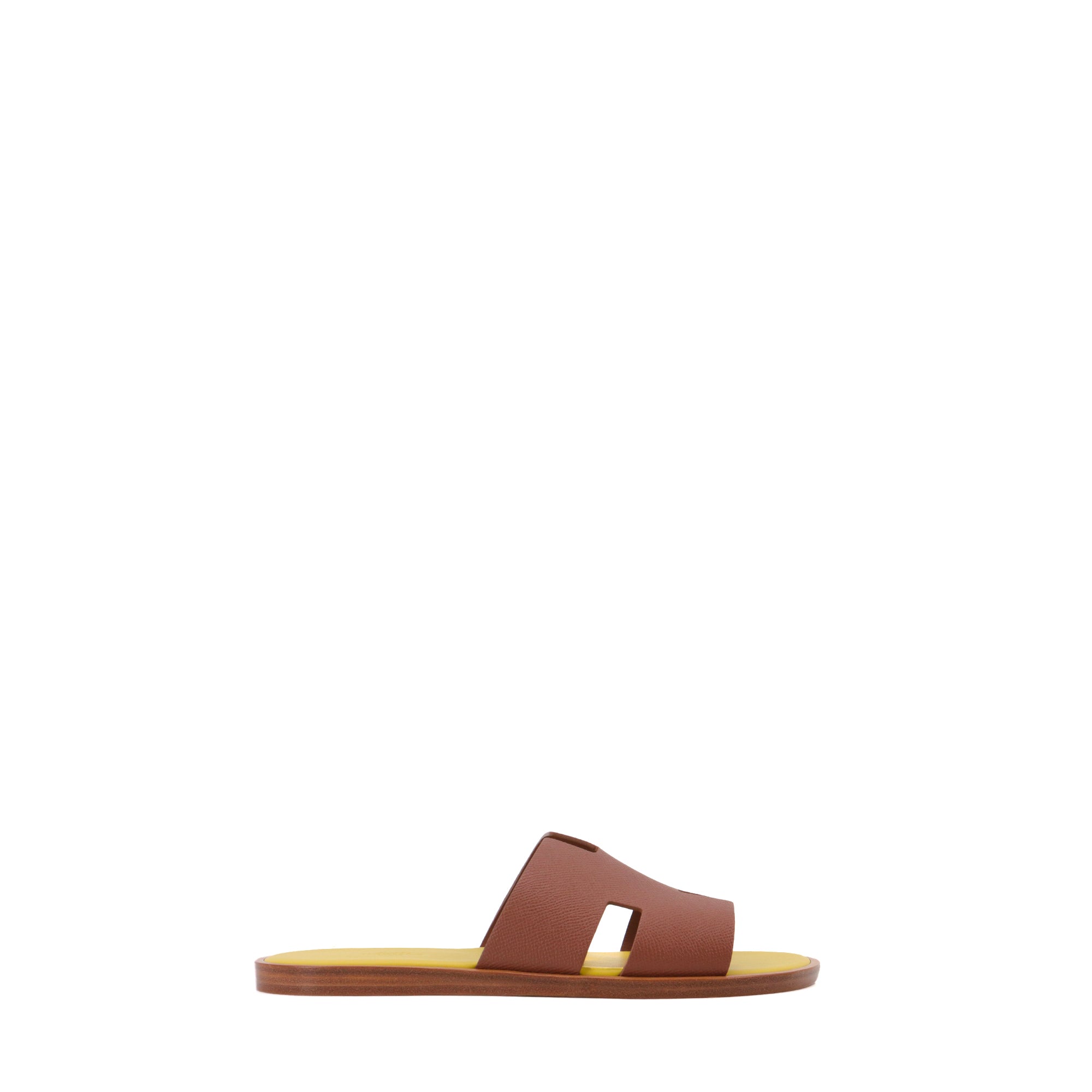 HERMÈS - Izmir Hermès sandals in gold and yellow epsom leather (T41)