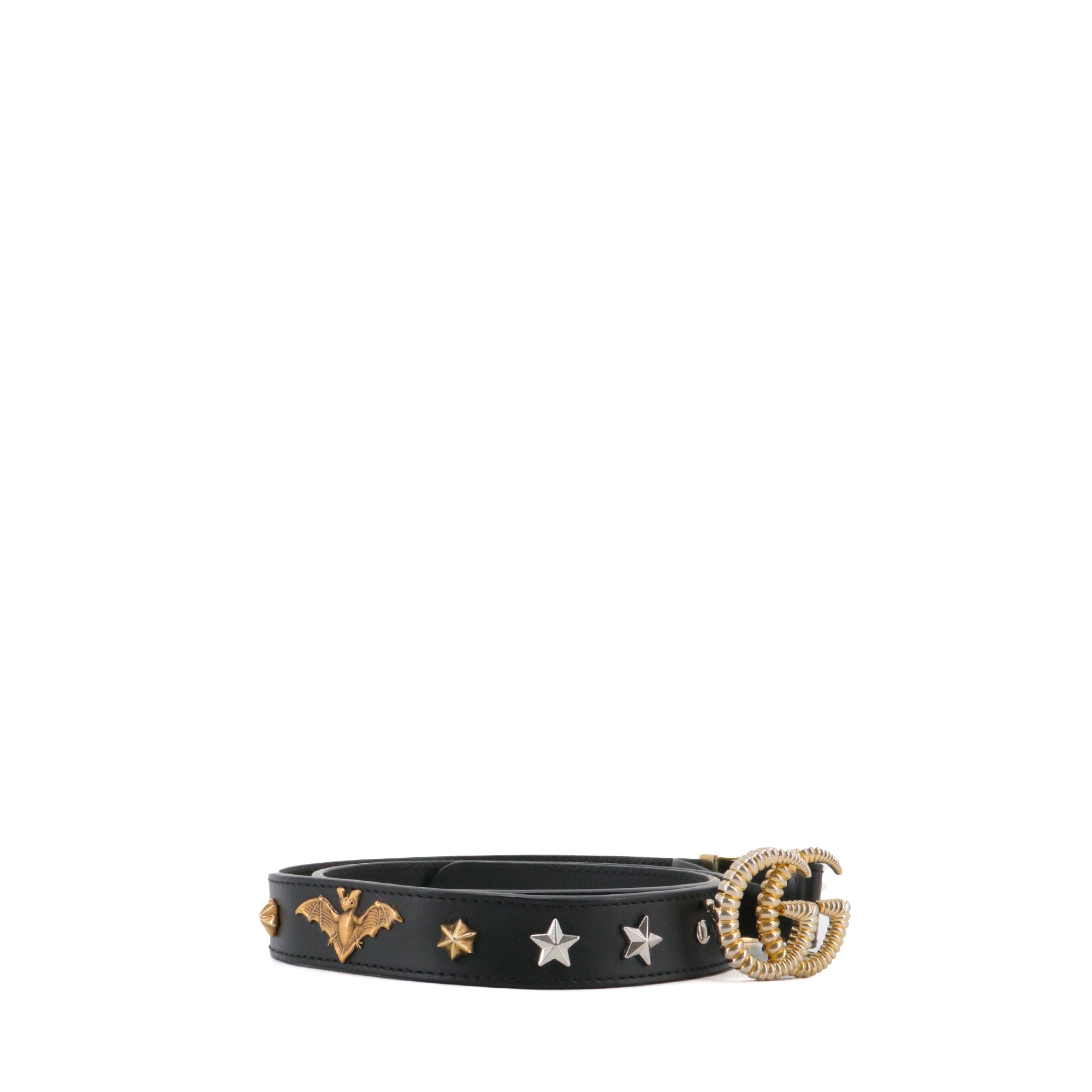 GUCCI - Ceinture GG Gucci en cuir noir édition limitée (T90)