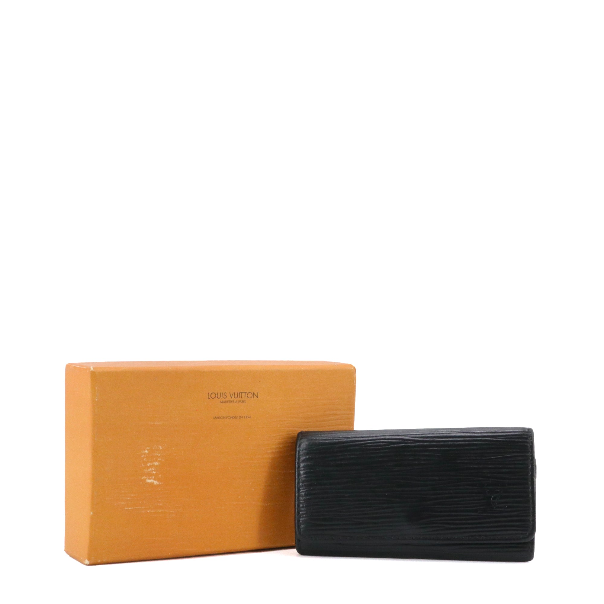 LOUIS VUITTON - Louis Vuitton Multi-Key 4 Pouch in Black Epi Leather